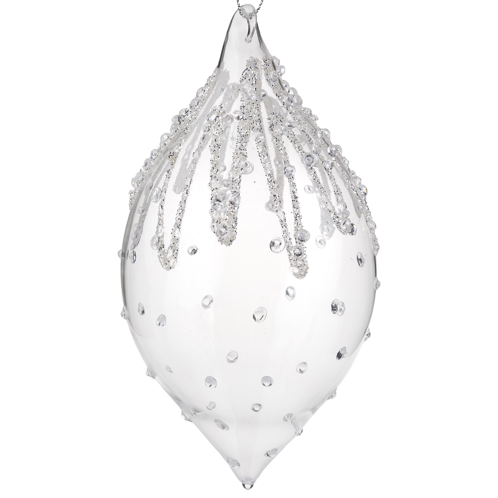 Елочная игрушка "Олива" (стекло), D8xH16 см Прозрачный