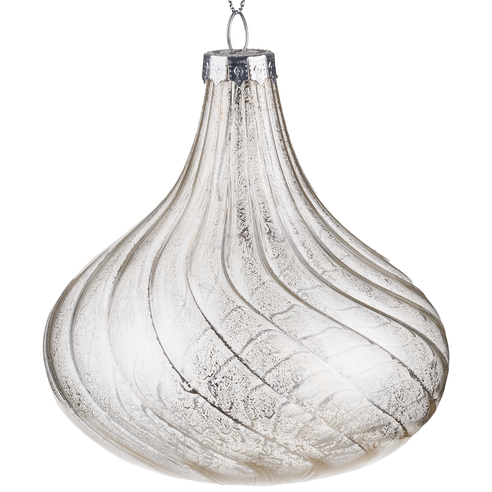 Елочная игрушка "Капля" (стекло), D10xH10,5 см Серебряный