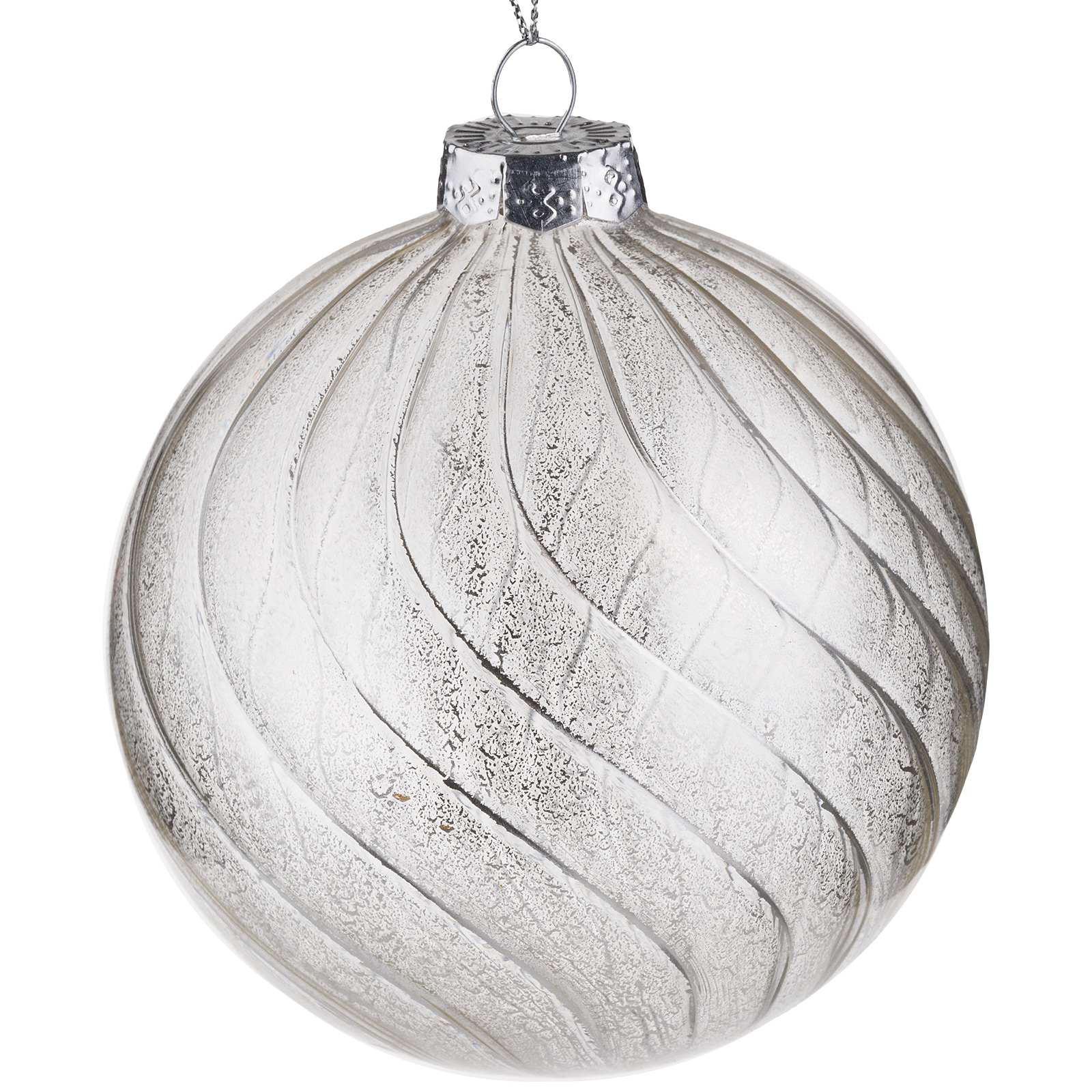 Елочная игрушка "Шар" (стекло), D10 см Серебряный