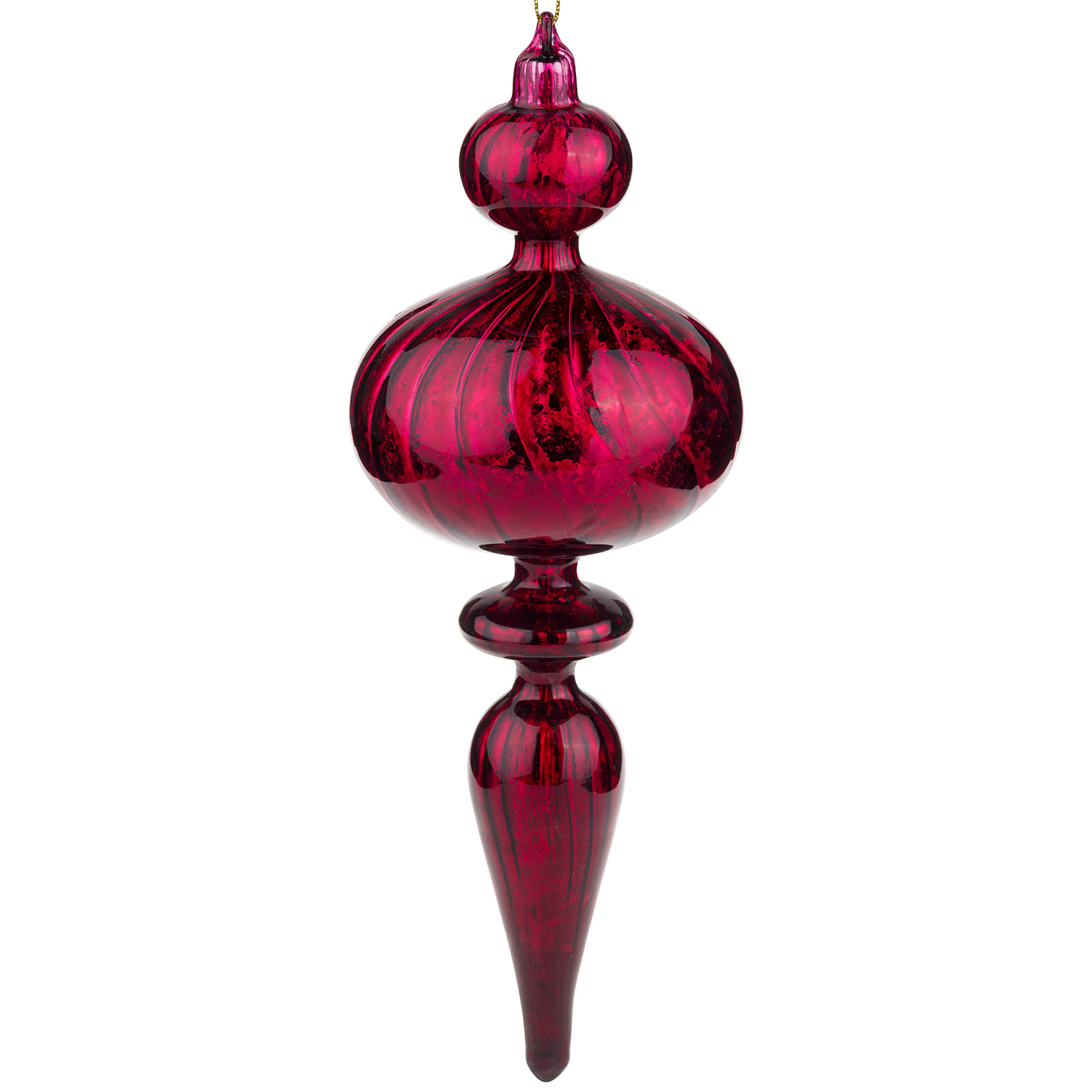Елочная игрушка "Калабаш" (стекло), 8xH23 см Бордовый