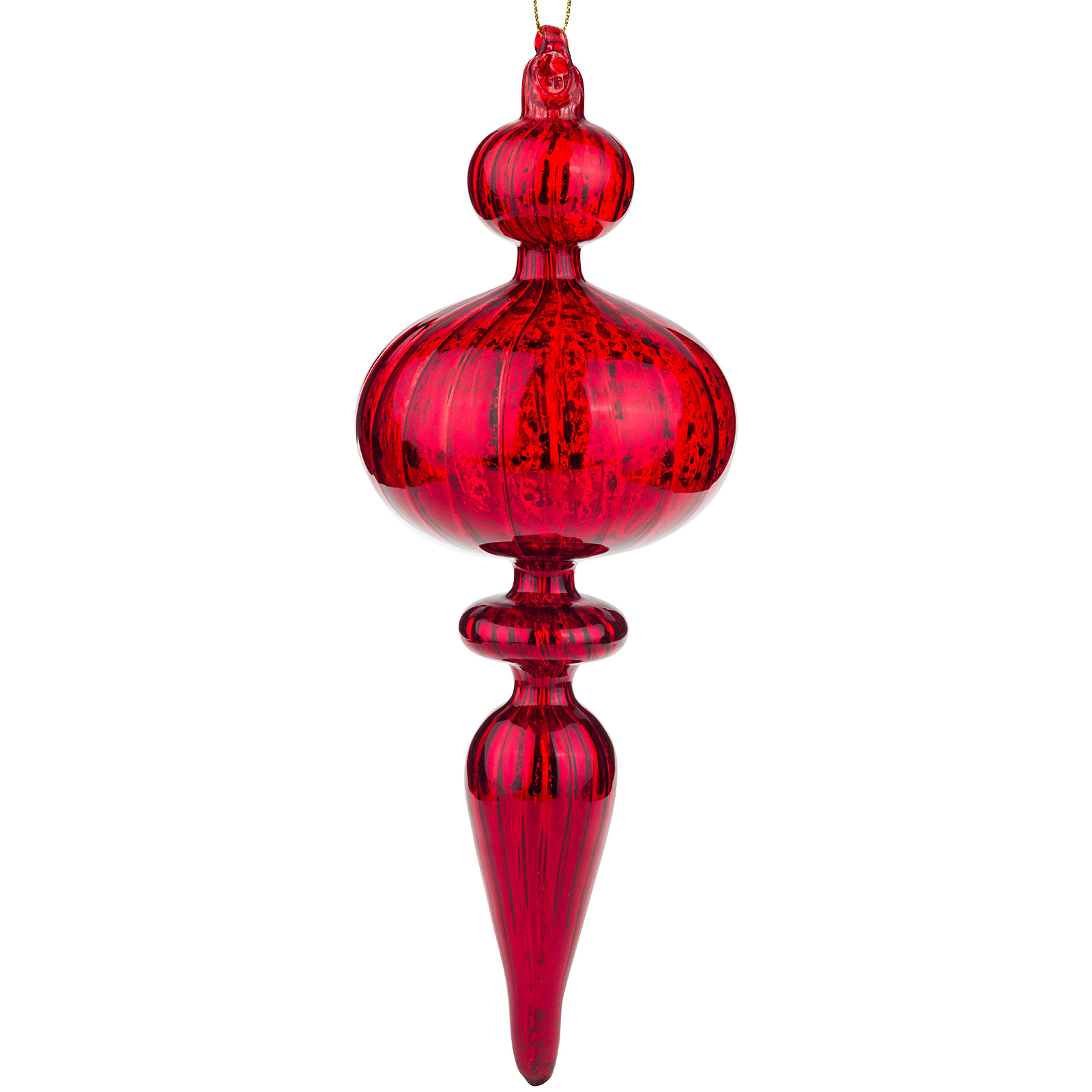 Елочная игрушка "Калабаш" (стекло), 8xH23 см Красный
