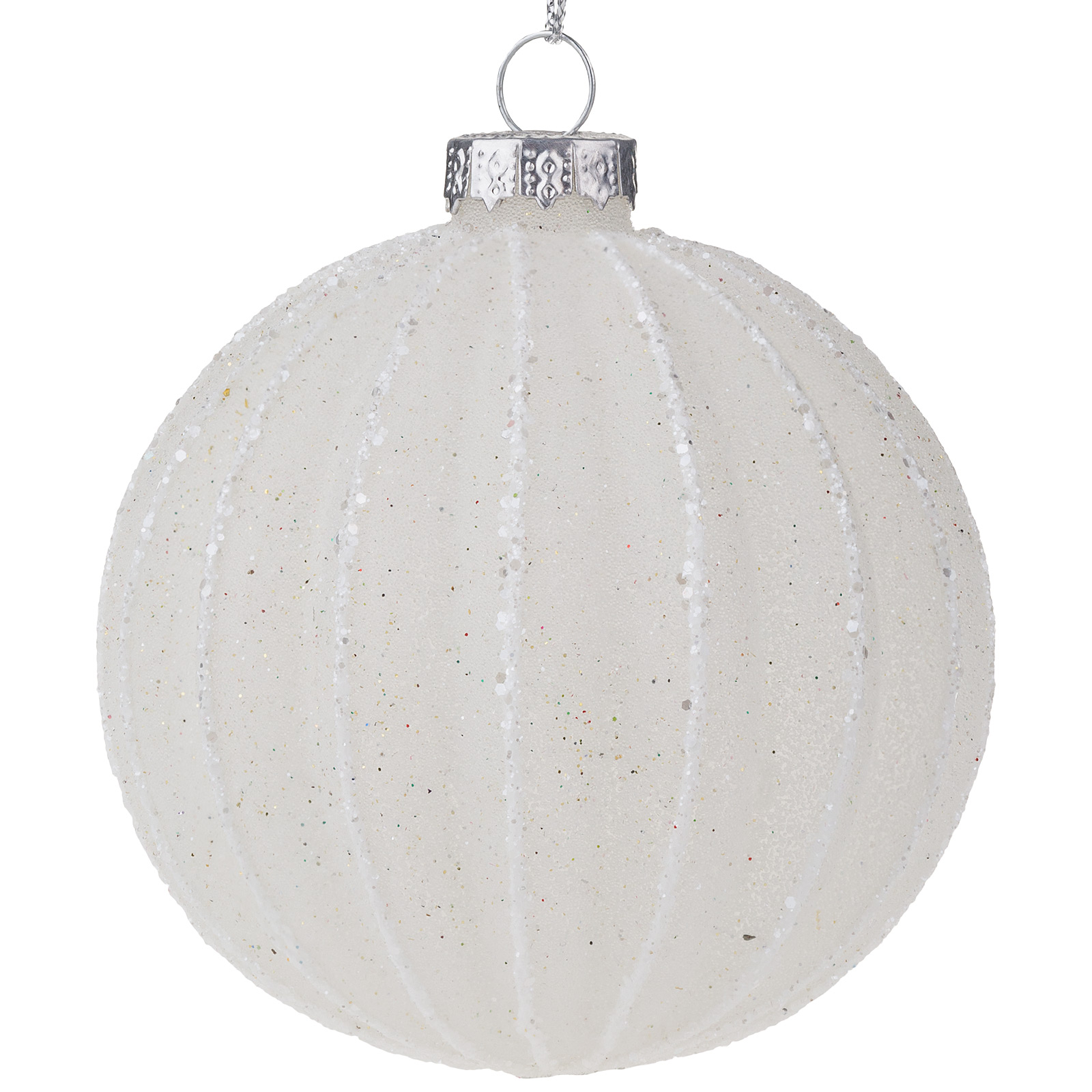 Елочная игрушка "Шар" (стекло), D8 см Белый
