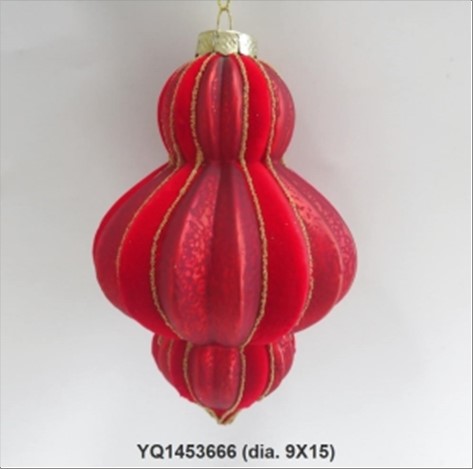 Елочная игрушка "Калабаш" (стекло), 9xH15 см Красный