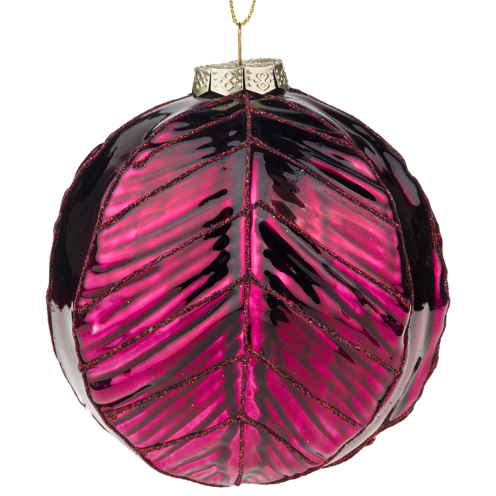 Елочная игрушка "Шар" (стекло), D10 см Ягодный