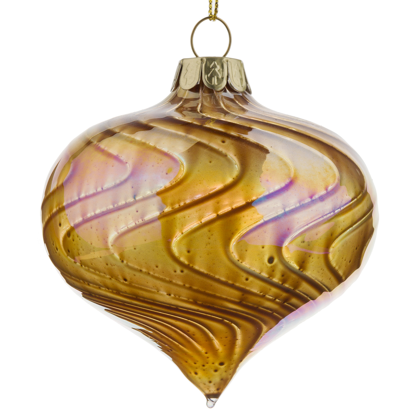 Елочная игрушка "Луковка" (стекло), D8 см Золотой