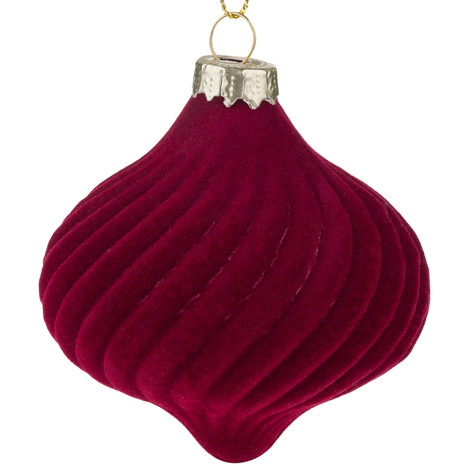Елочная игрушка "Луковка" (бархат, стекло), D8 см Винный