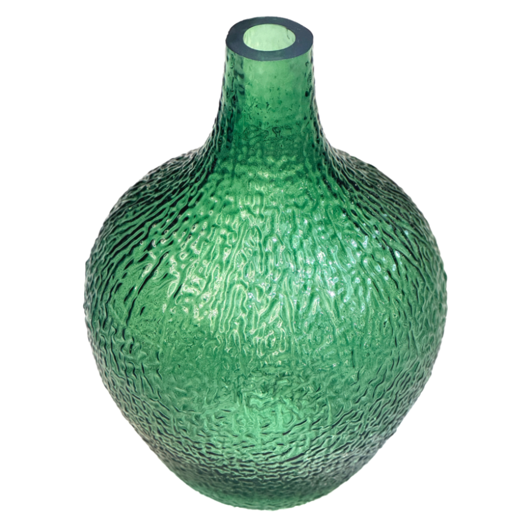 Ваза "Бутыль Ice" (стекло), D21xH30 см Зеленый