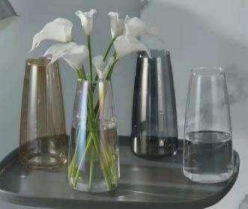 Ваза "Элис" (стекло), D10xH22,5 см Серый