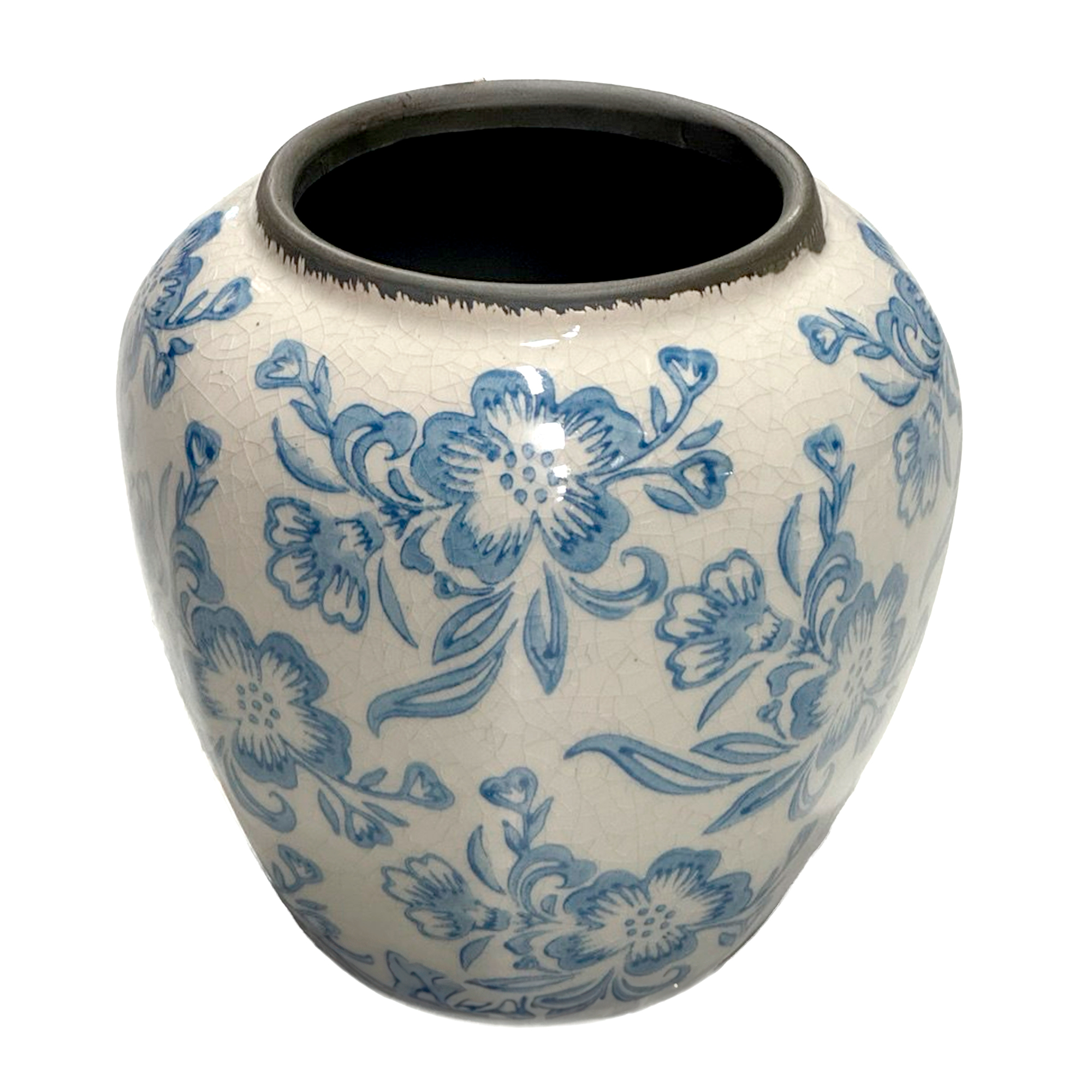 Ваза "Flower Blue" (керамика), D18xH17 см Белый-синий