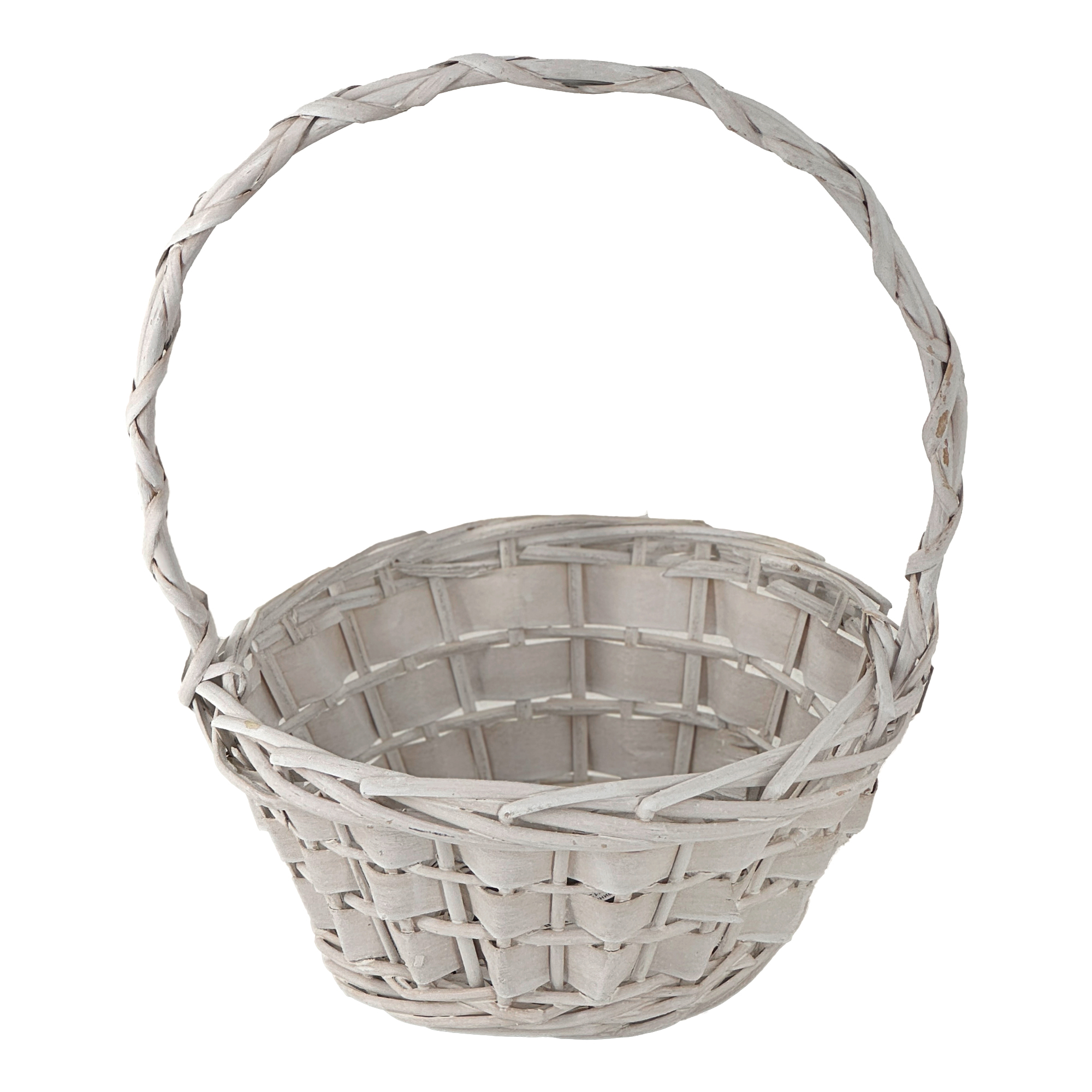 Корзина плетеная (ива), D25xH12/33 см Белый