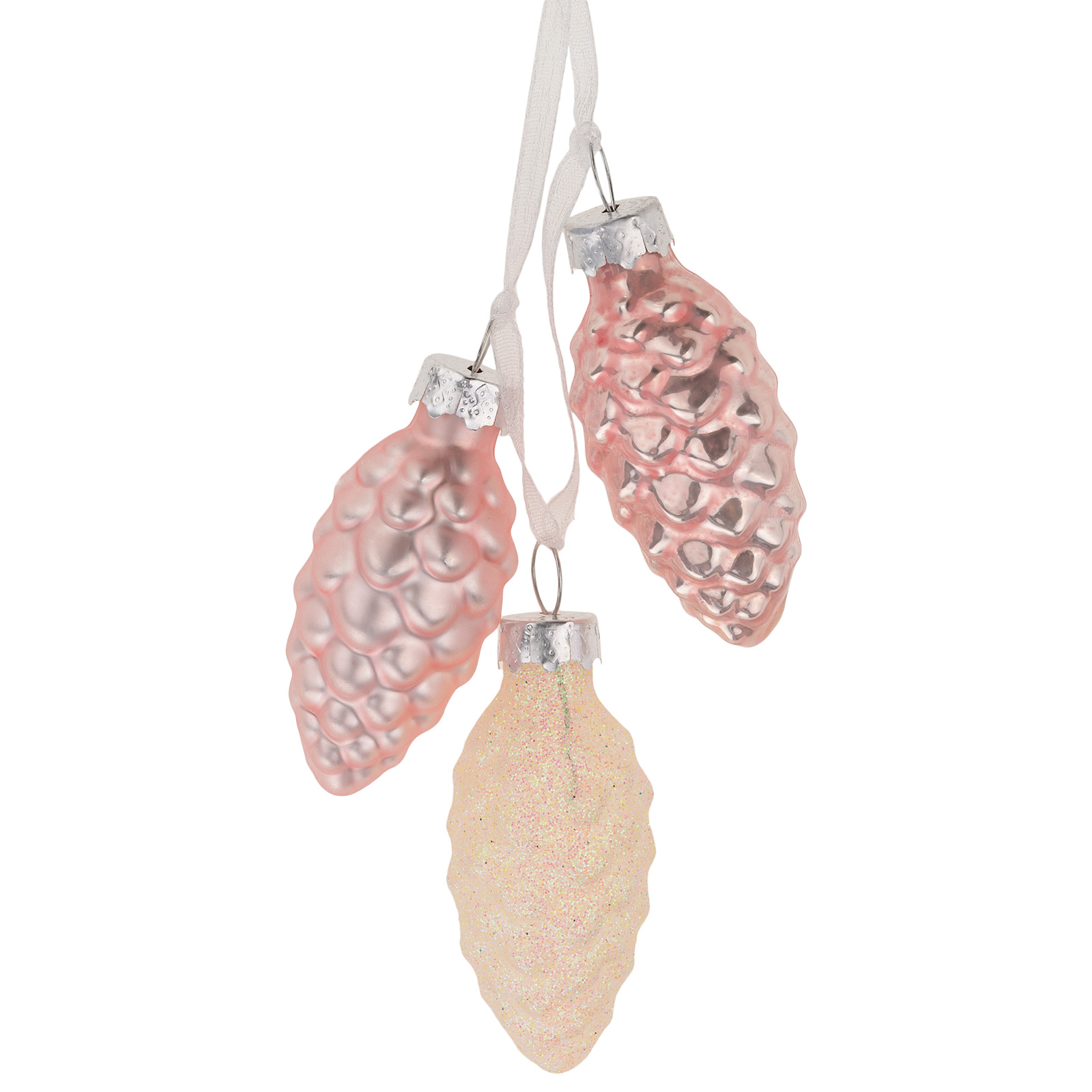 Елочная игрушка "Шишка в связке" (стекло), D2,5xH5 см В ассортименте