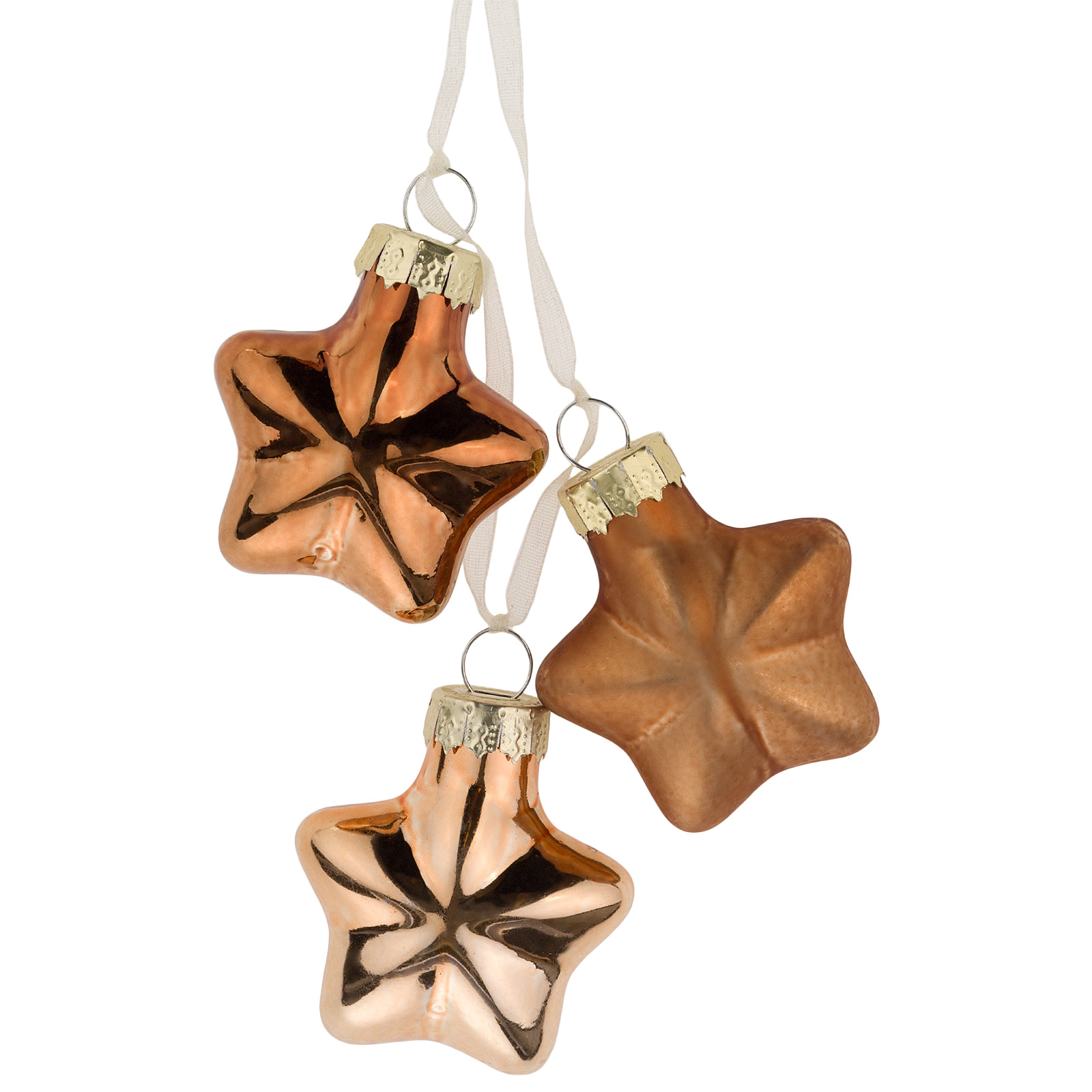 Елочная игрушка "Звезда в связке" (стекло), 5x2xH5 см Бронзовый