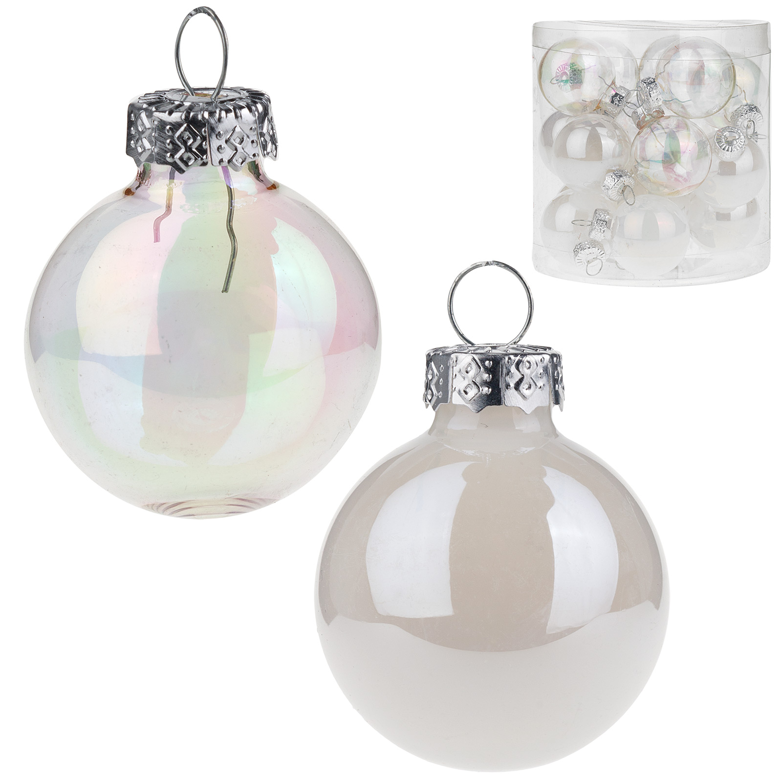 Елочная игрушка "Шар" (стекло), D3 см, набор (16 шт) В ассортименте