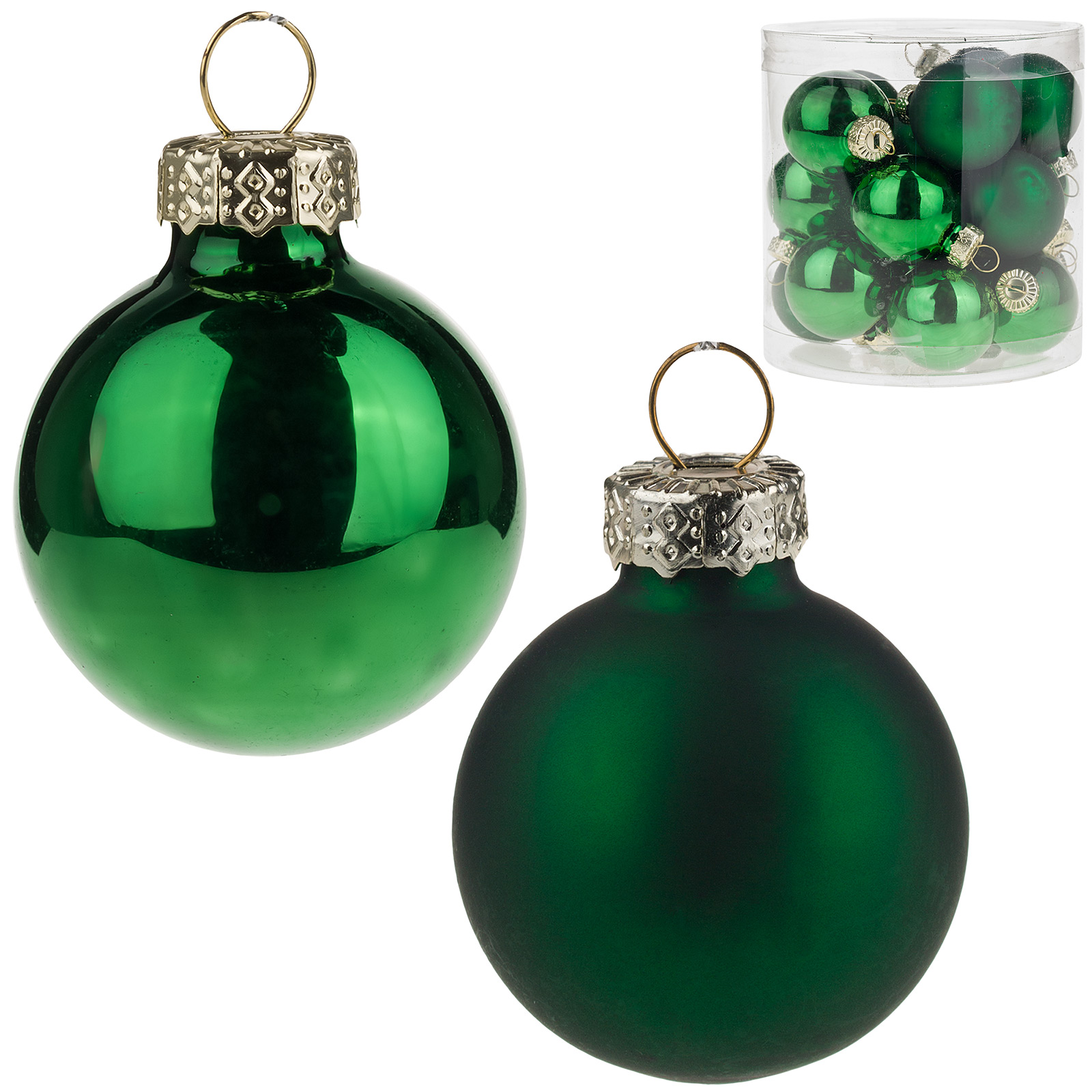 Елочная игрушка "Шар" (стекло), D3 см, набор (16 шт) Зеленый