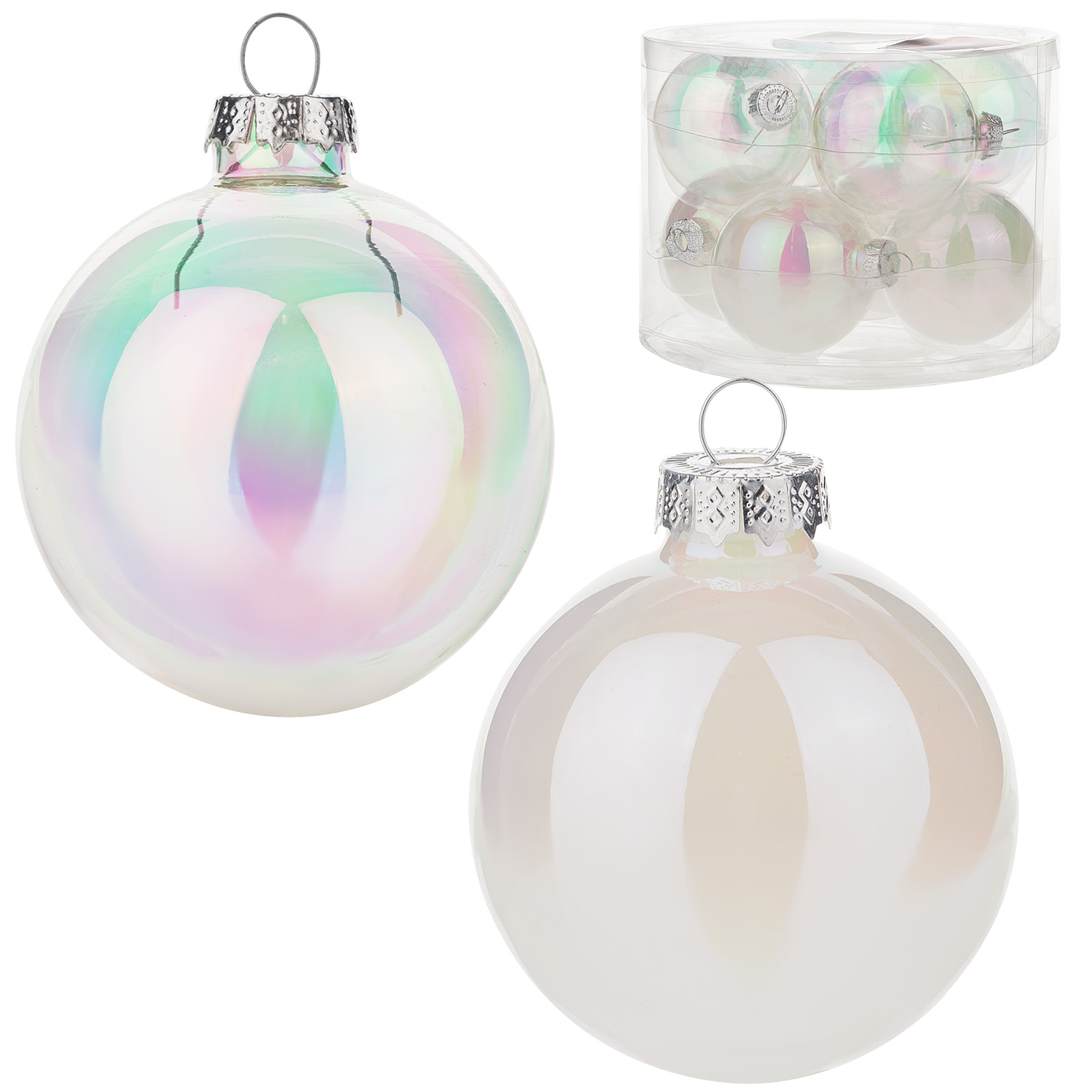 Елочная игрушка "Шар" (стекло), D6 см, набор (8 шт) В ассортименте