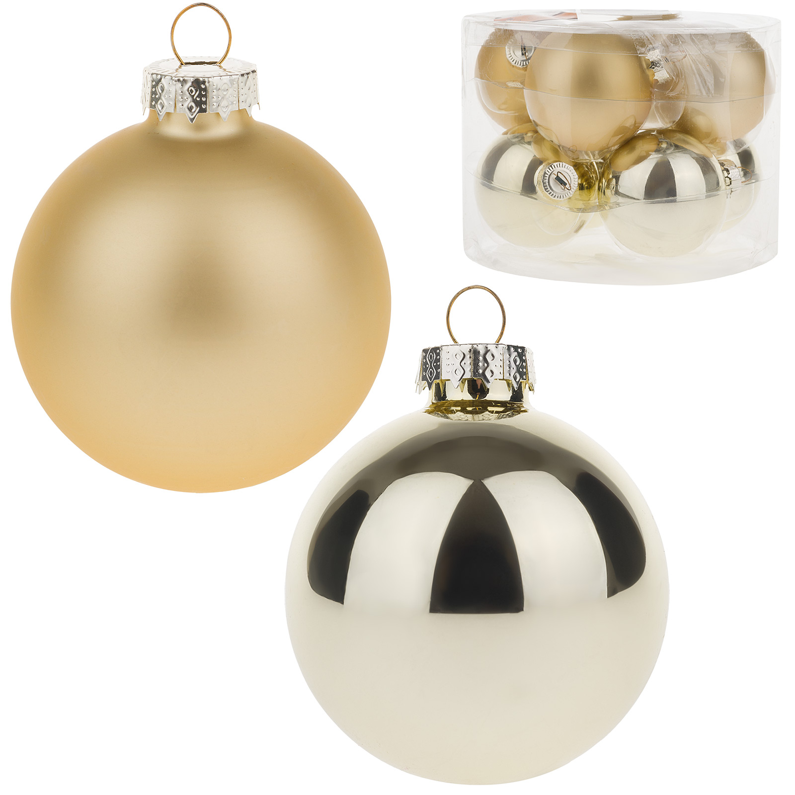 Елочная игрушка "Шар" (стекло), D6 см, набор (8 шт) В ассортименте