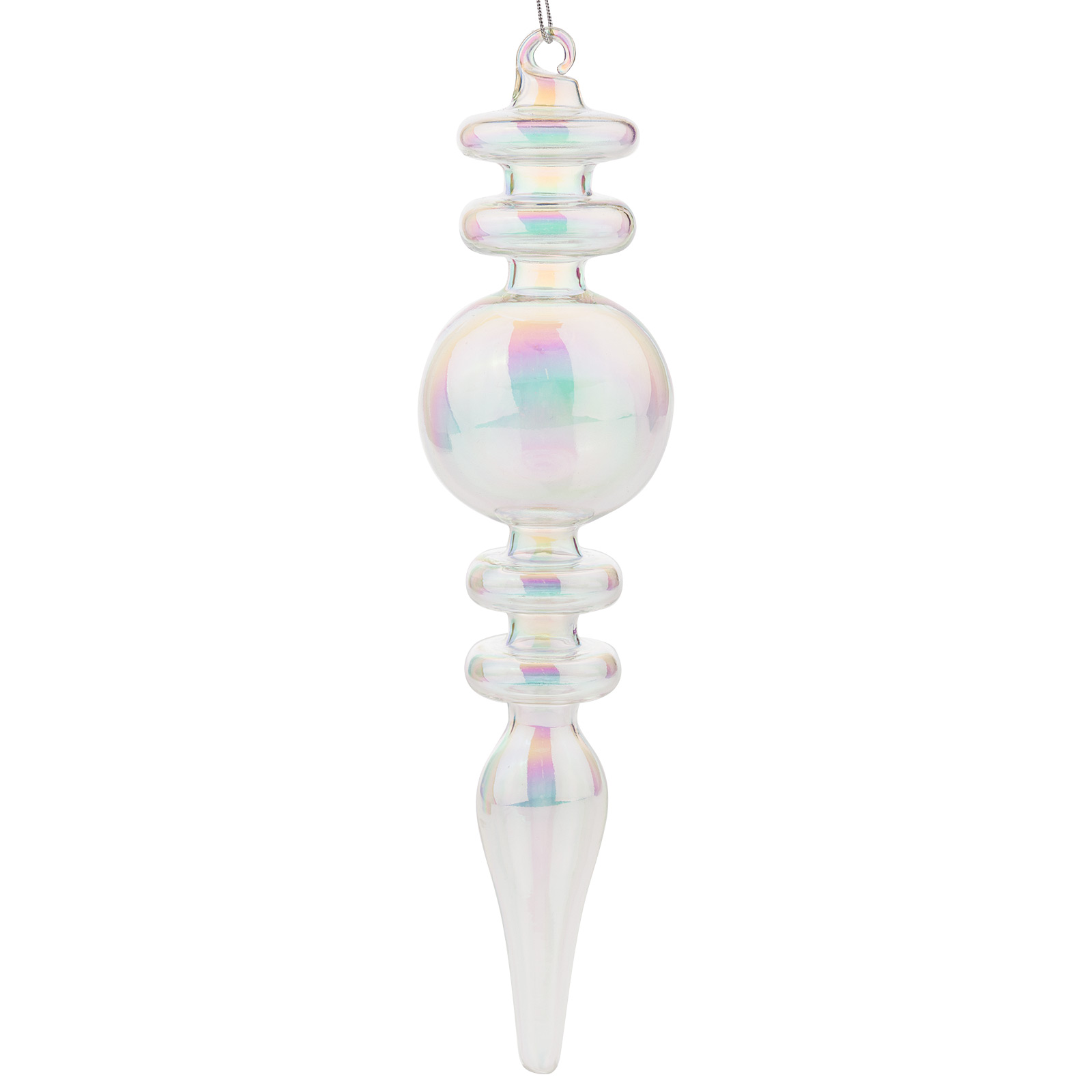 Елочная игрушка "Сосулька" (стекло), 5xH21,5 см Прозрачный