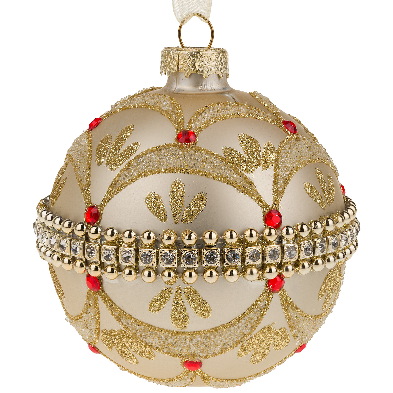 Елочная игрушка "Шар" (стекло), D8 см Шампань