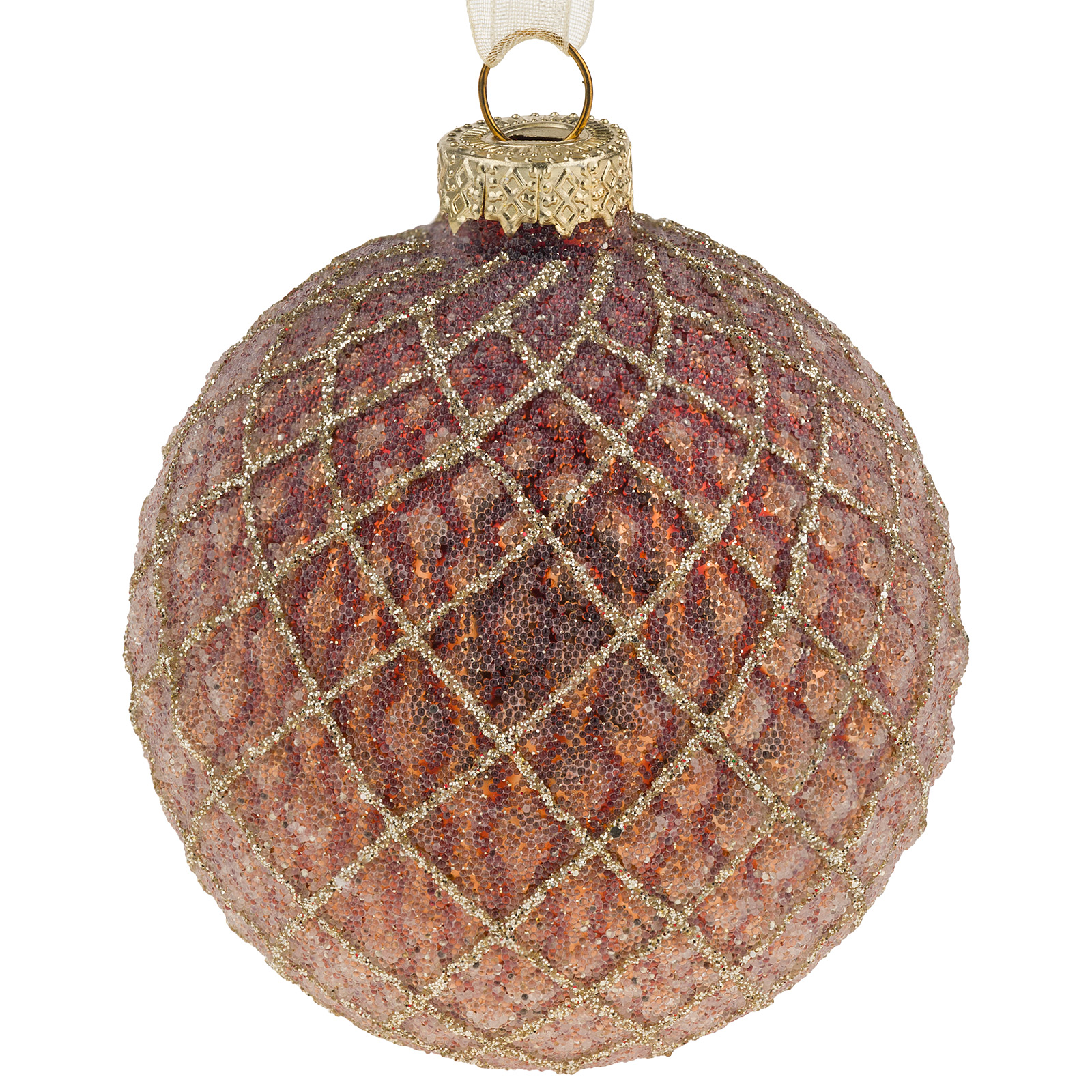 Елочная игрушка "Шар" (стекло), D8 см Коричневый