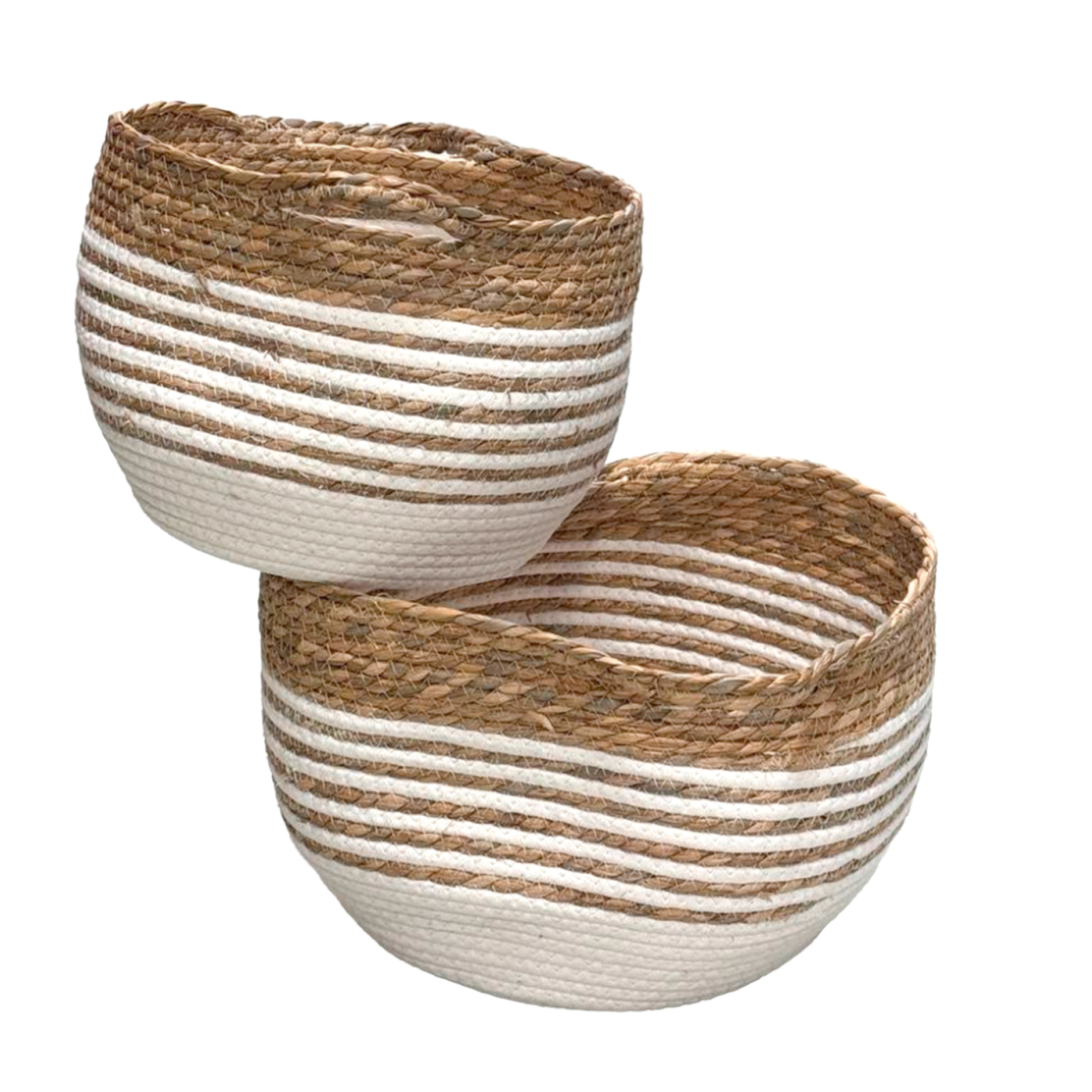 Корзина плетеная (водоросли), D32xH24 см, D26xH23 см, набор (2 шт) Натуральный
