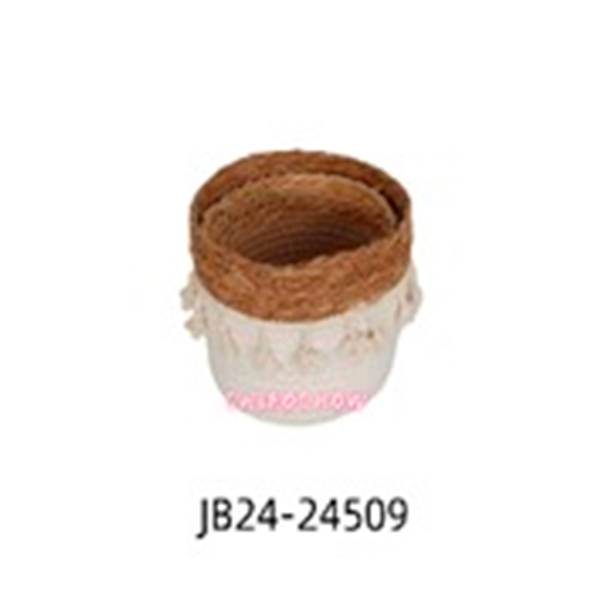 Кашпо плетеное "Кант" (водоросли), D21xH15 см, D19xH13 см, набор (2 шт) Белый