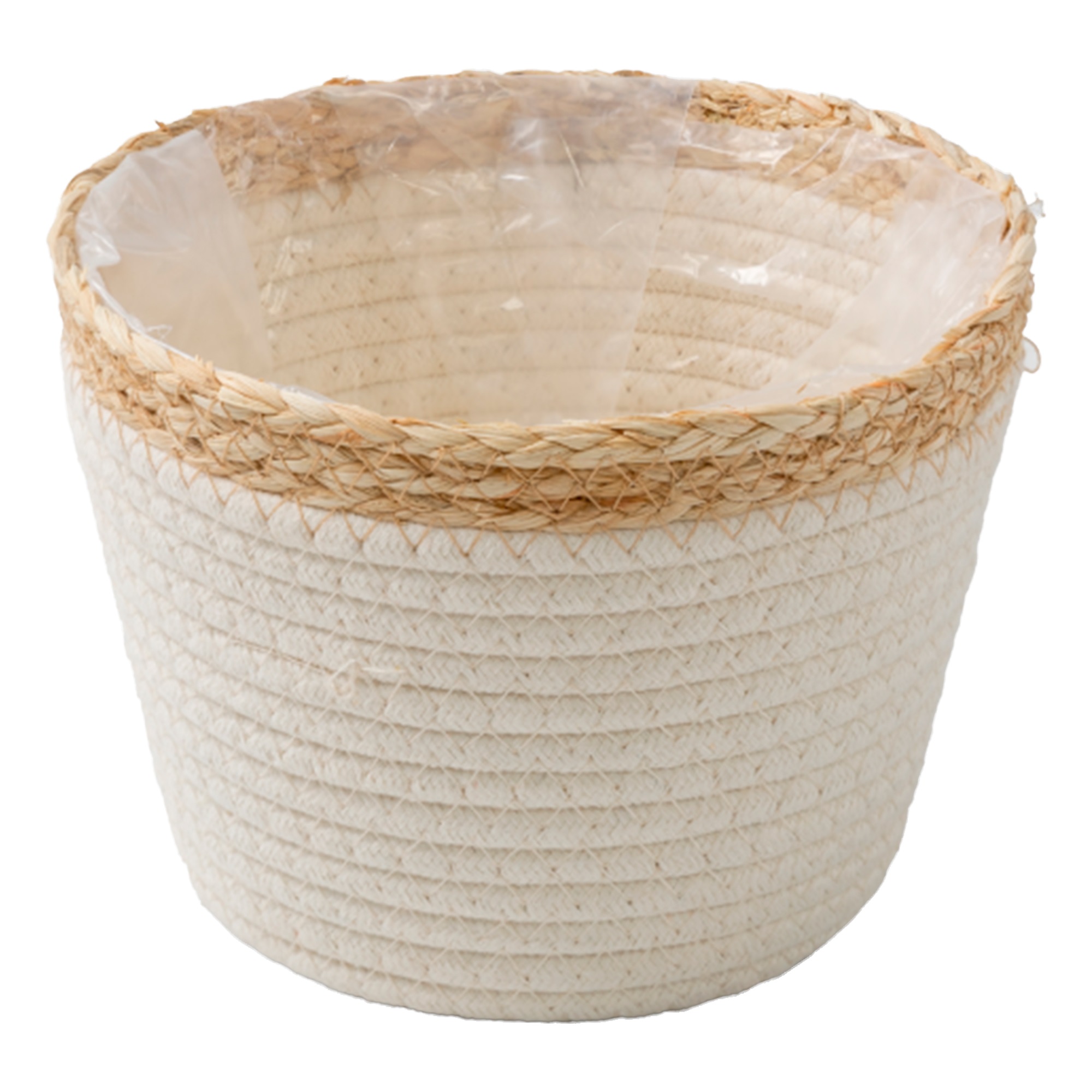 Кашпо плетеное "Кант" (водоросли), D21xH15 см Белый