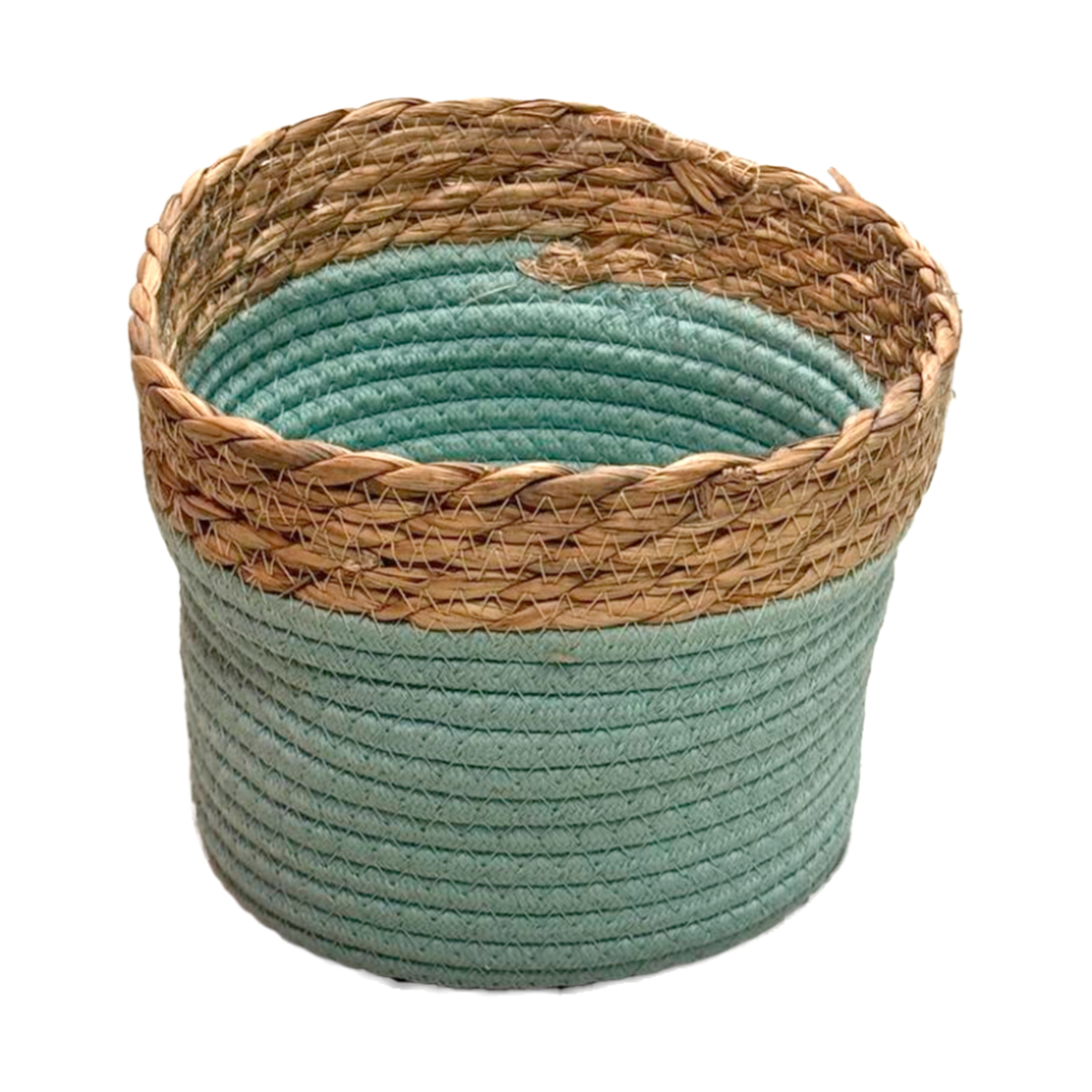 Кашпо плетеное "Кант" (водоросли), D21xH15 см Голубой