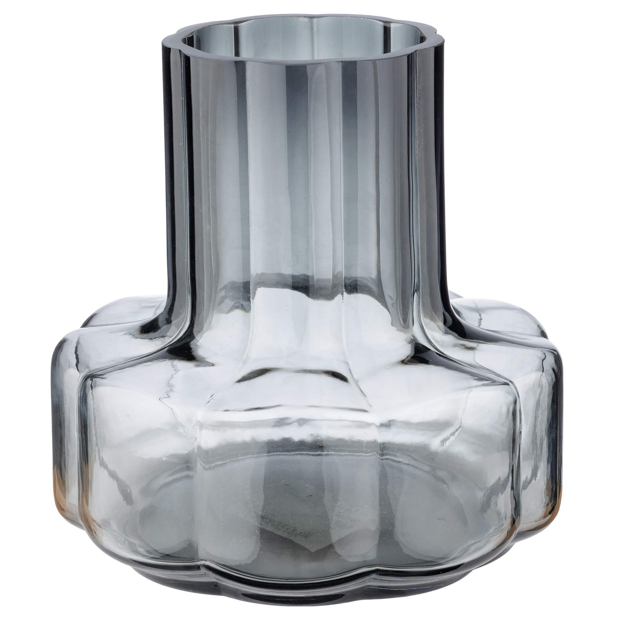 Ваза "Elegance" (стекло), D20xH20 см Серый