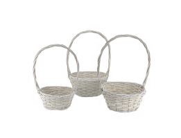 Корзина плетеная (ива), 27x21xH14/47 см Белый