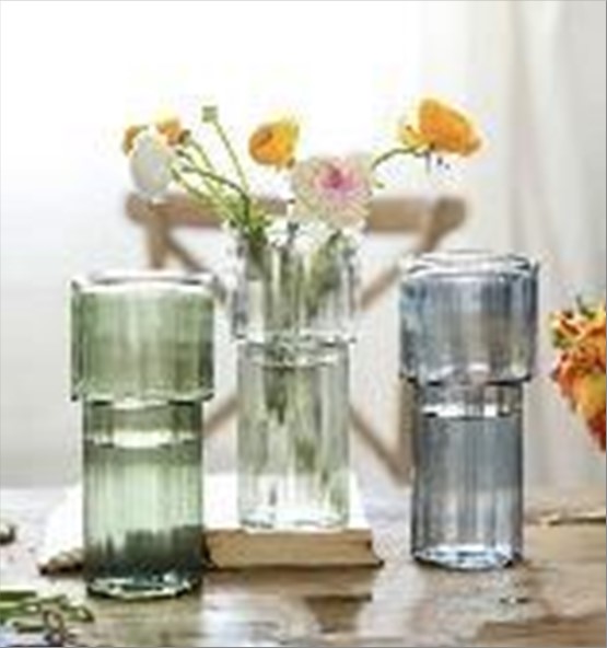 Ваза "Бокал" (стекло), D11xH24,5 см Серый