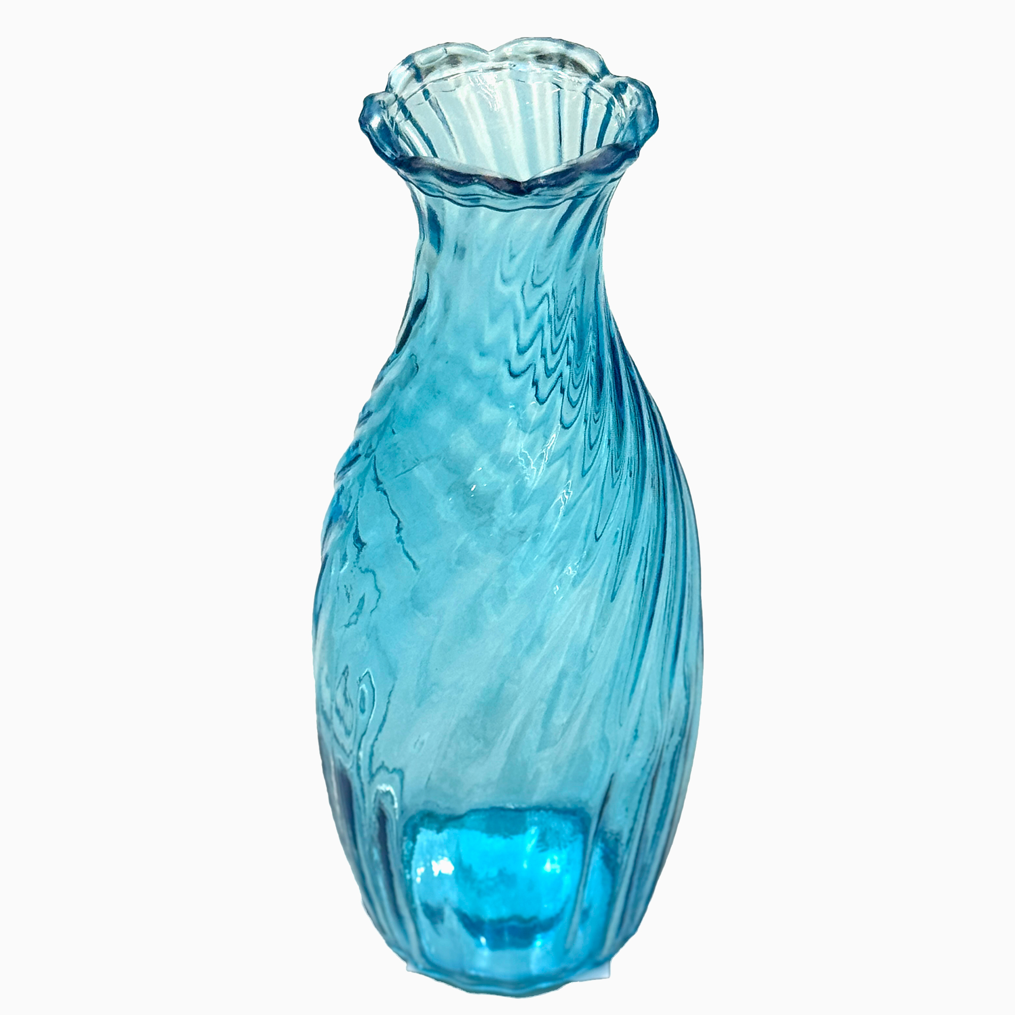 Ваза "Бутыль" (стекло), D9xH23 см Голубой
