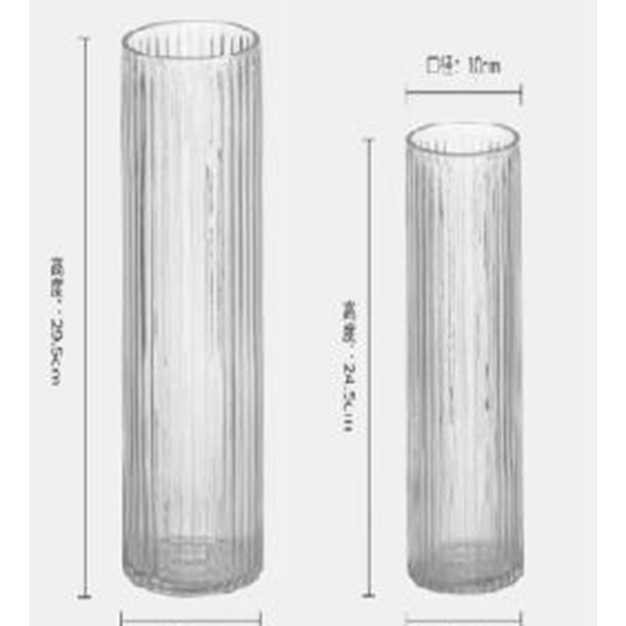 Ваза "Ribbed" (стекло), D12xH29,5 см