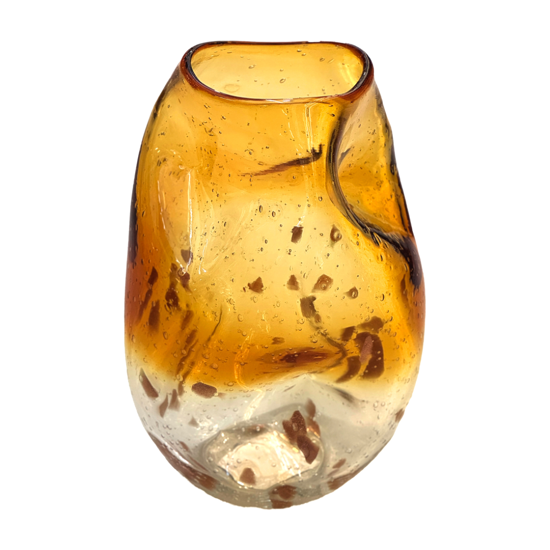 Ваза "Hammered" (стекло), D17xH26 см Темно-желтый