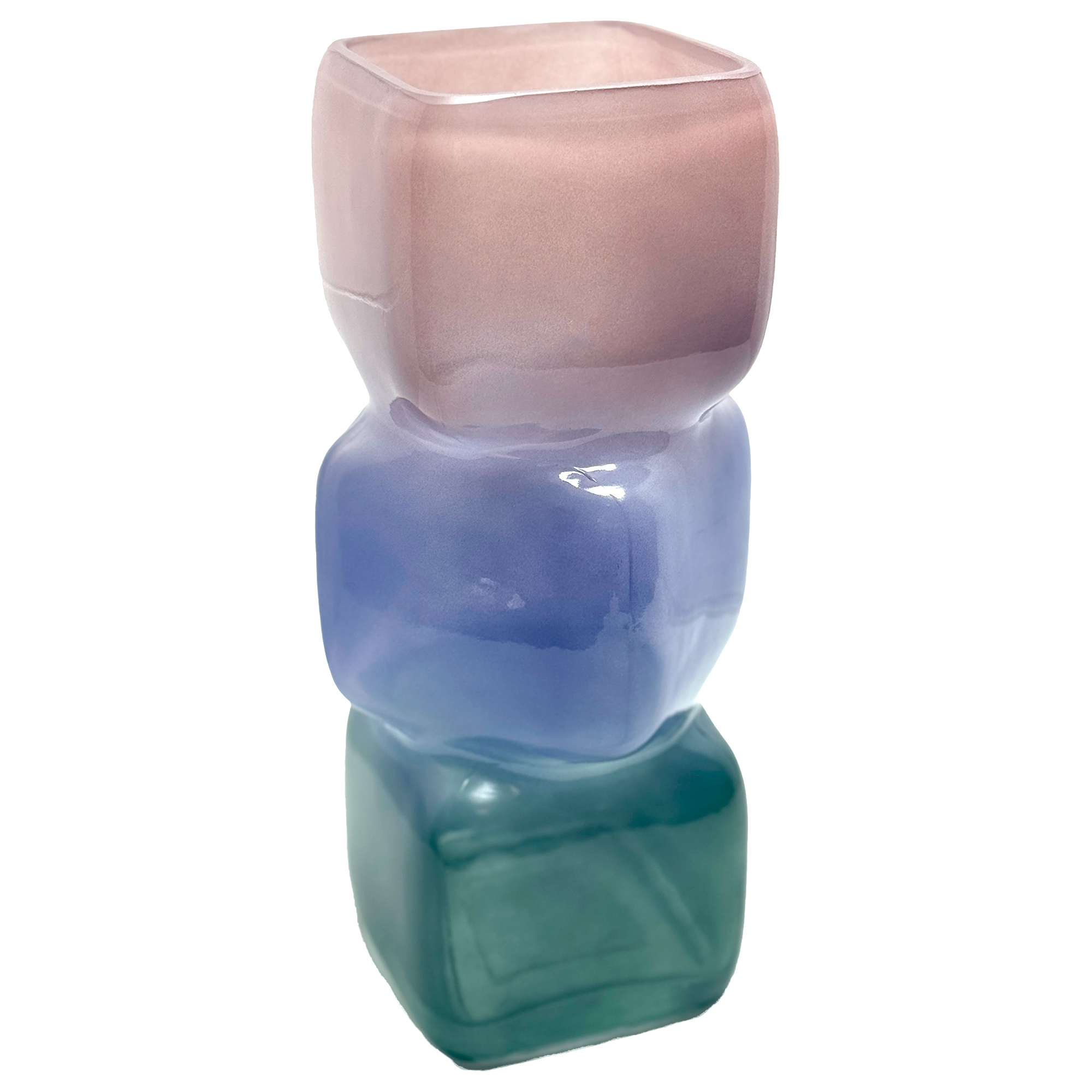 Ваза "Cubico" (стекло), 10xH28 см Зеленый