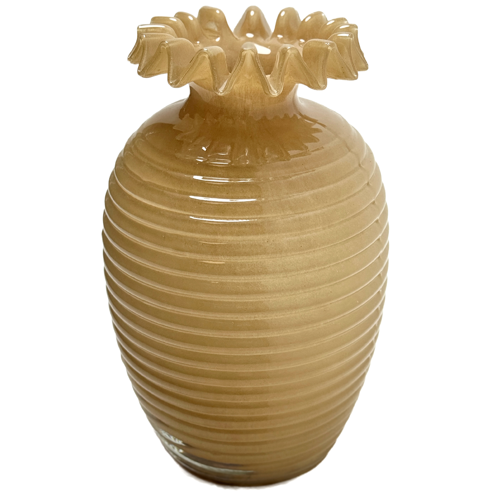 Ваза "Splash" (стекло), D17xH26,5 см Охра