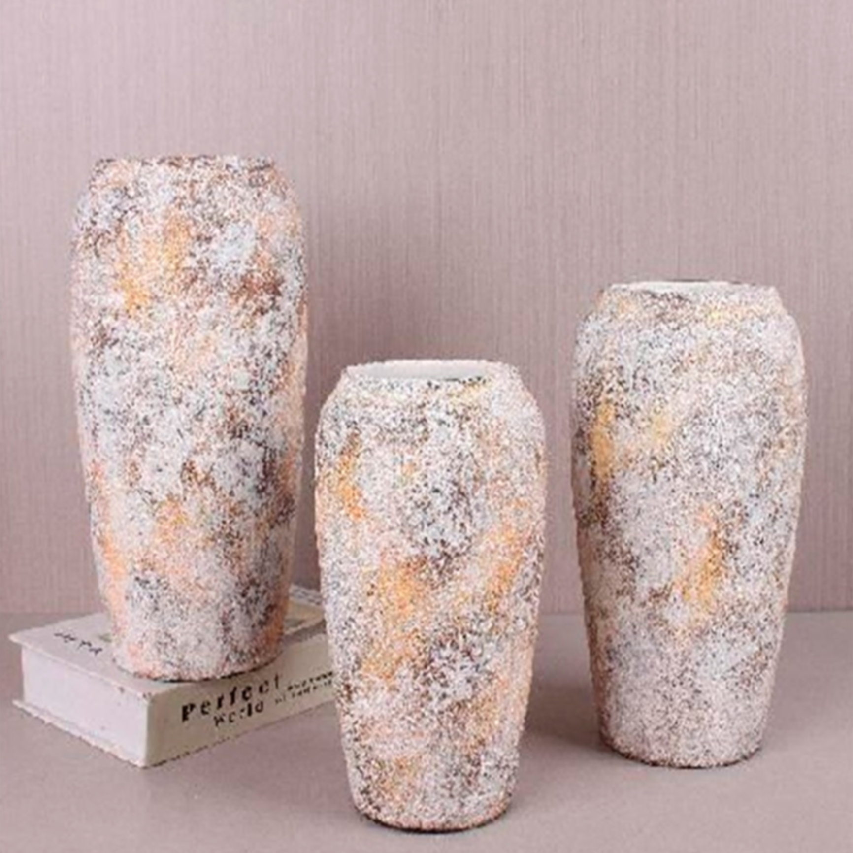 Ваза "Sabbia" (керамика), D15xH28 см Песочный