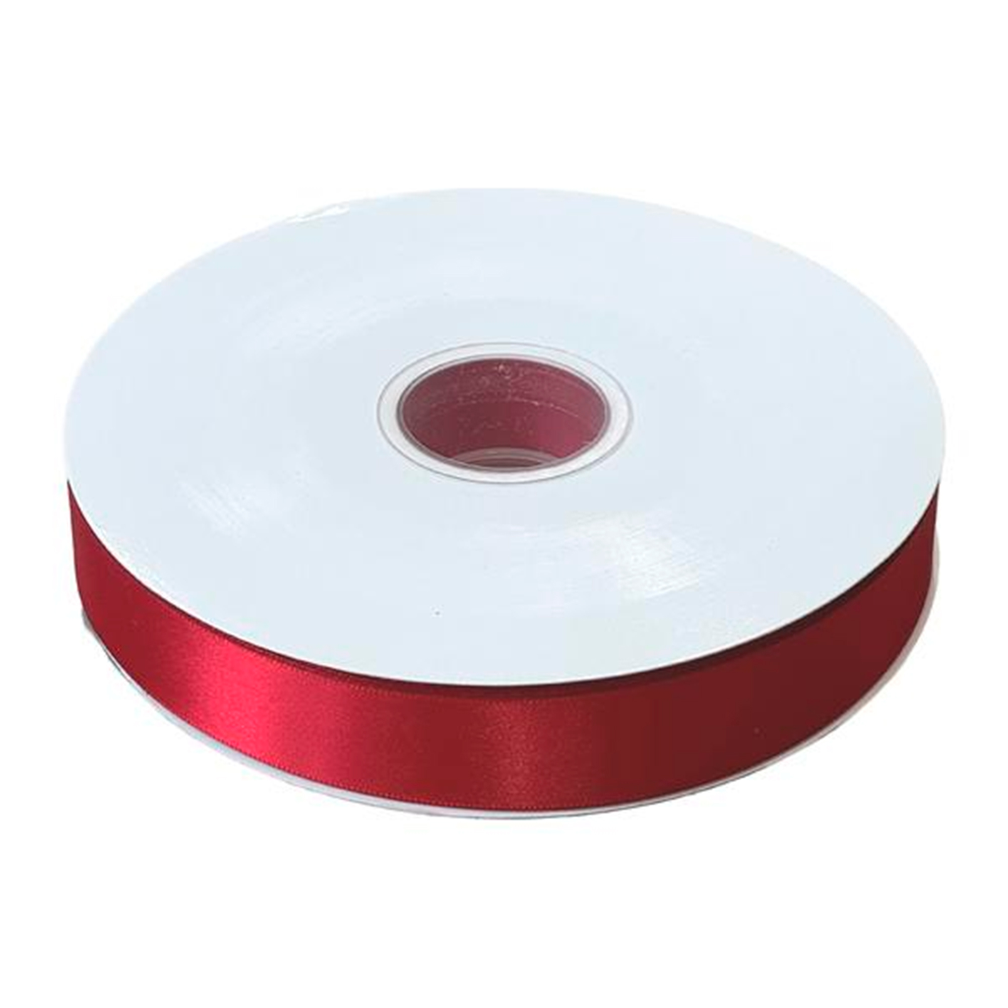 Лента атлас, 25 ммx50 ярд, плотная, на катушке Красный