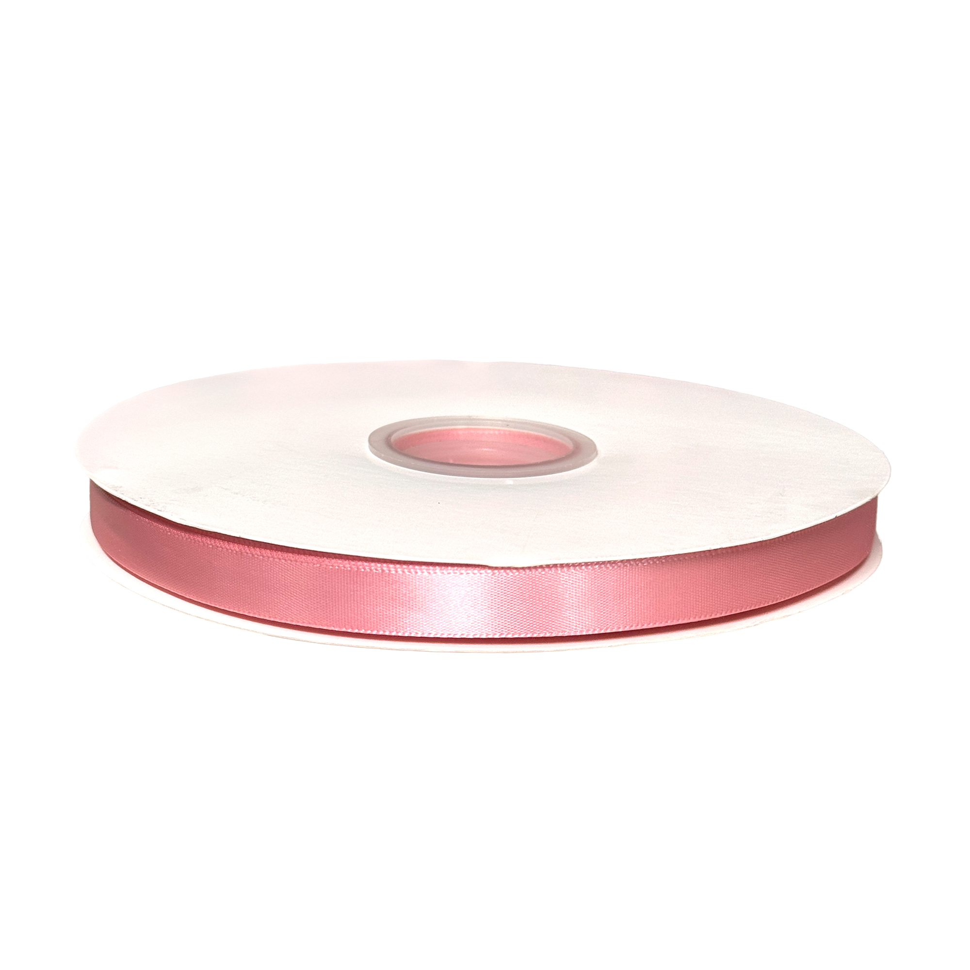 Лента атлас, 12 ммx100 ярд, плотная, на катушке Светло-розовый