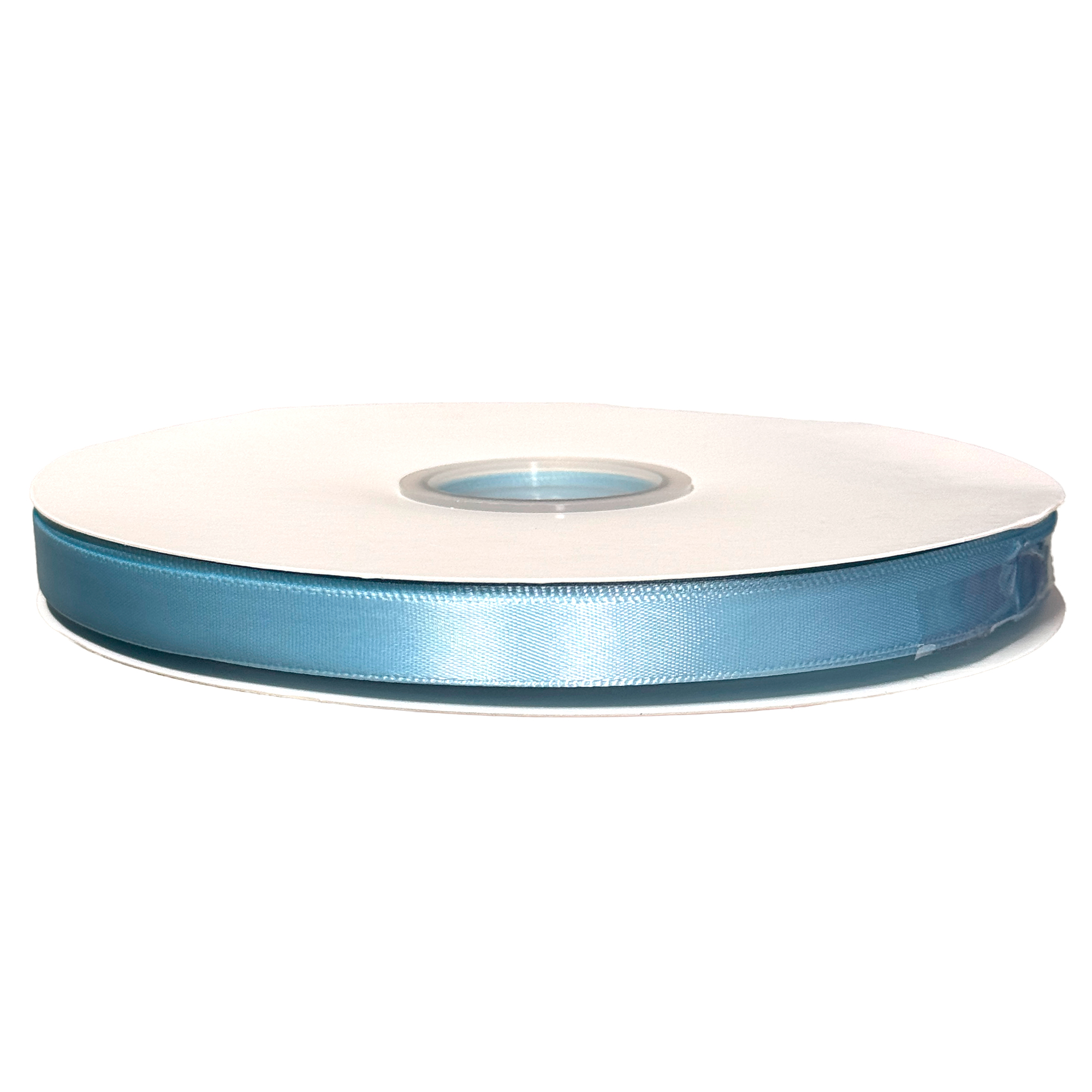 Лента атлас, 12 ммx100 ярд, плотная, на катушке Голубой