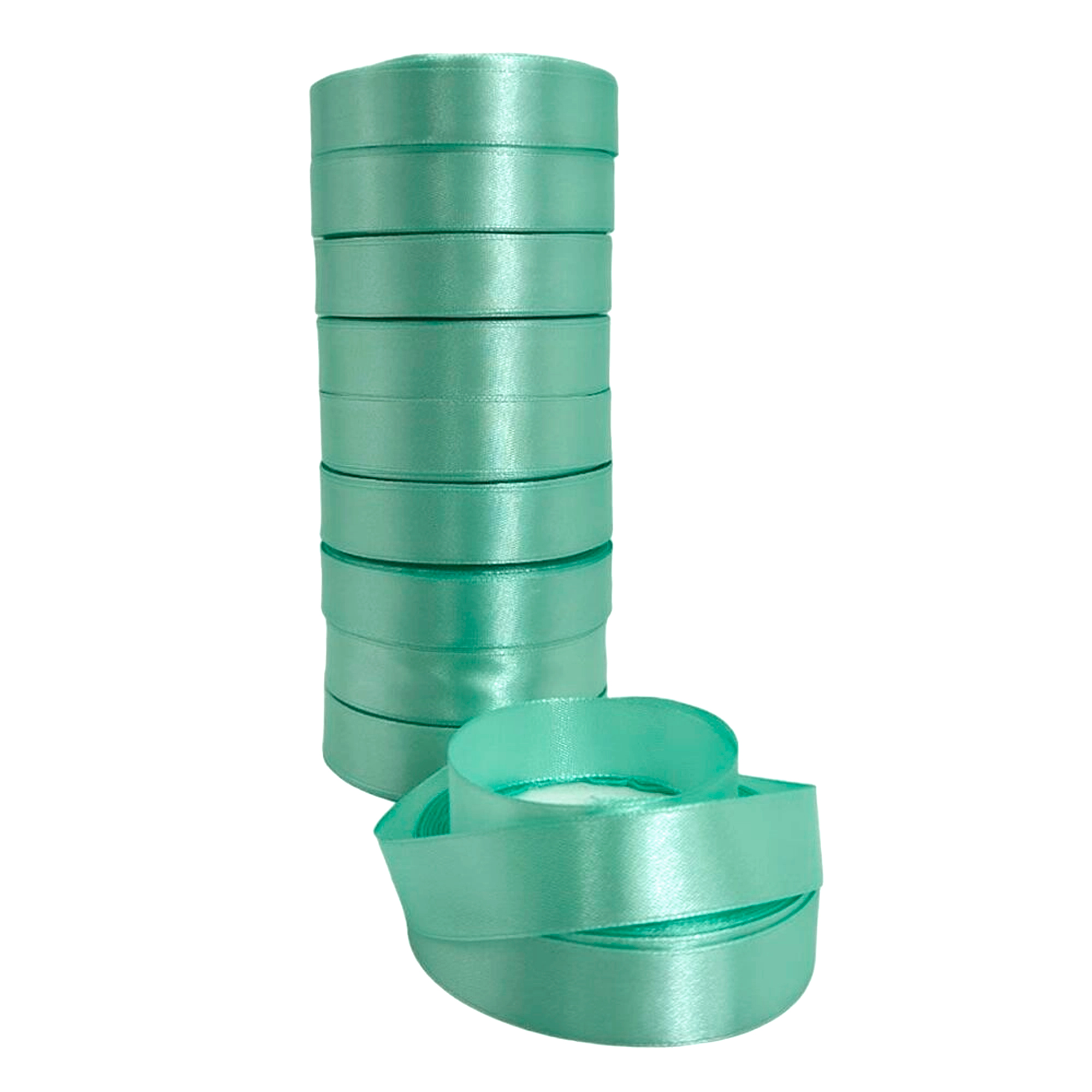 Лента атлас, 20 ммx25 ярд, набор (10 шт) Мятный