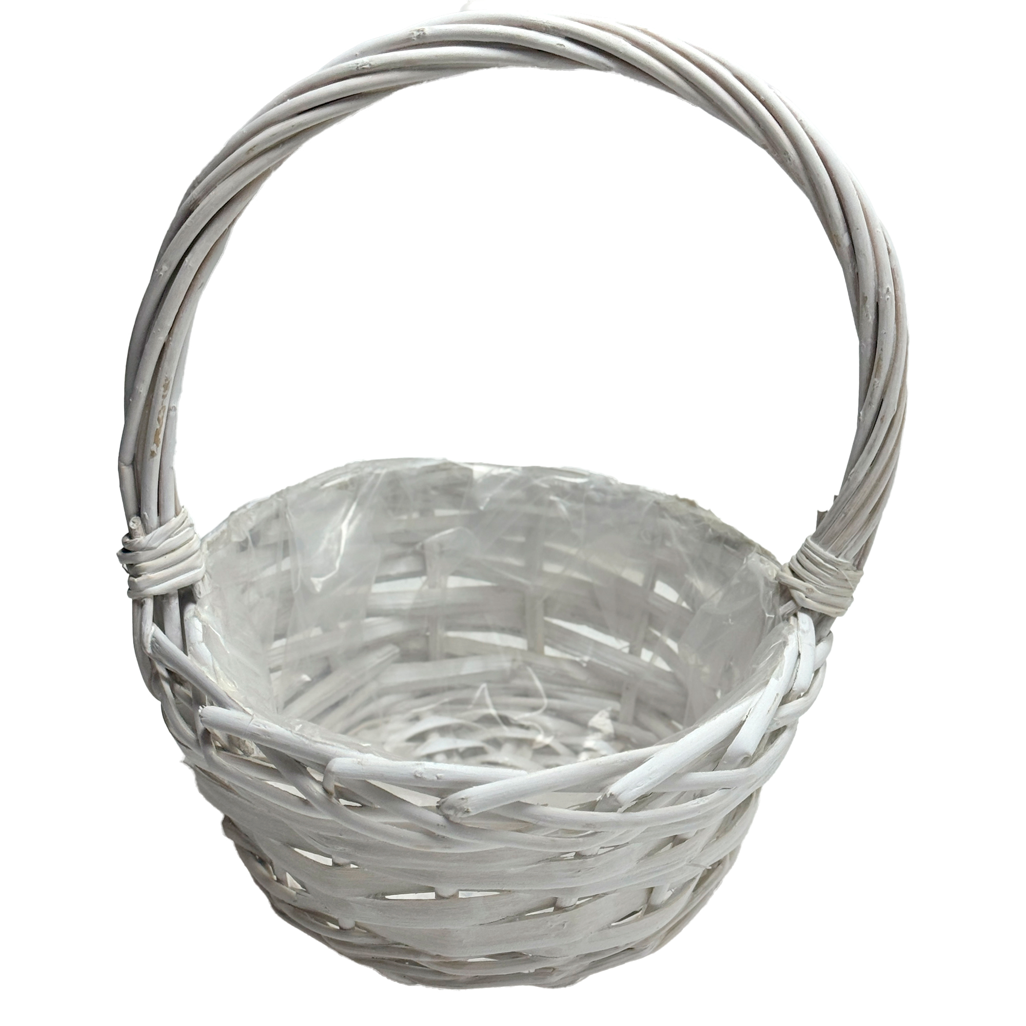 Корзина плетеная (ива), D18xH8/22 см Белый