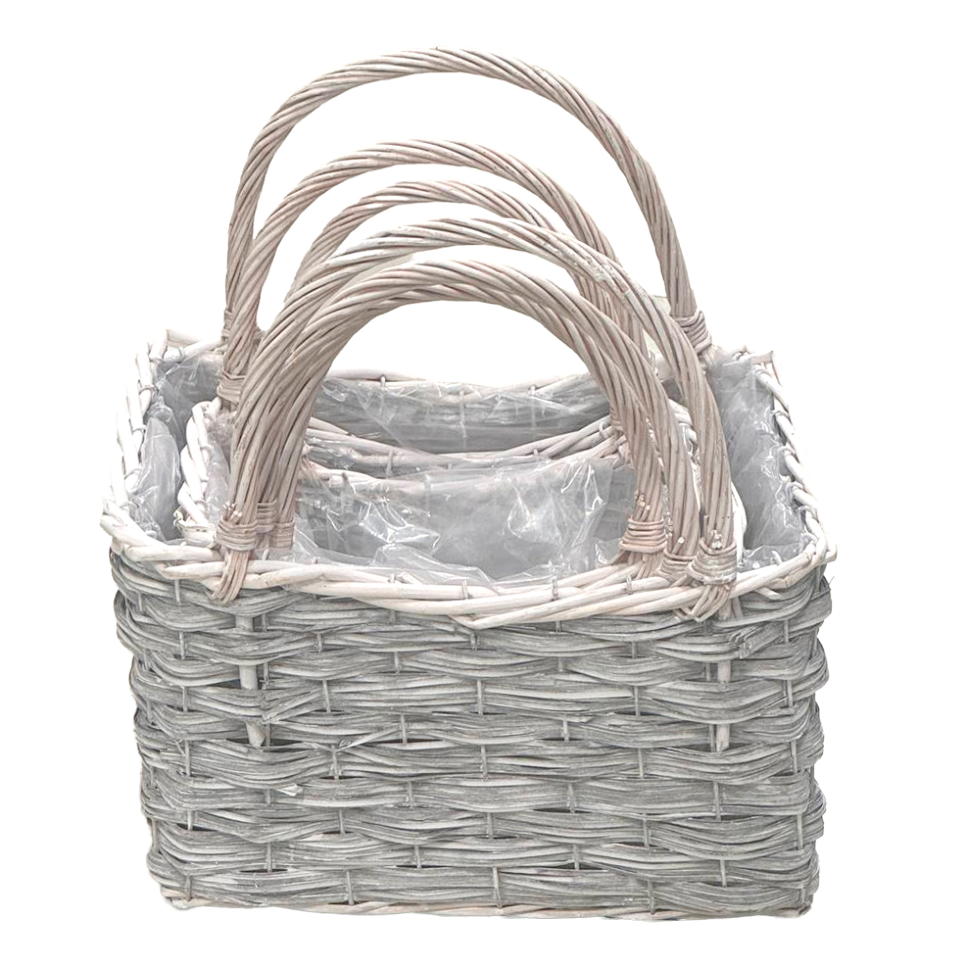 Корзина плетеная (ива), 32x22xH20/27 см - 21x13xH14/27 см, набор (3 шт)