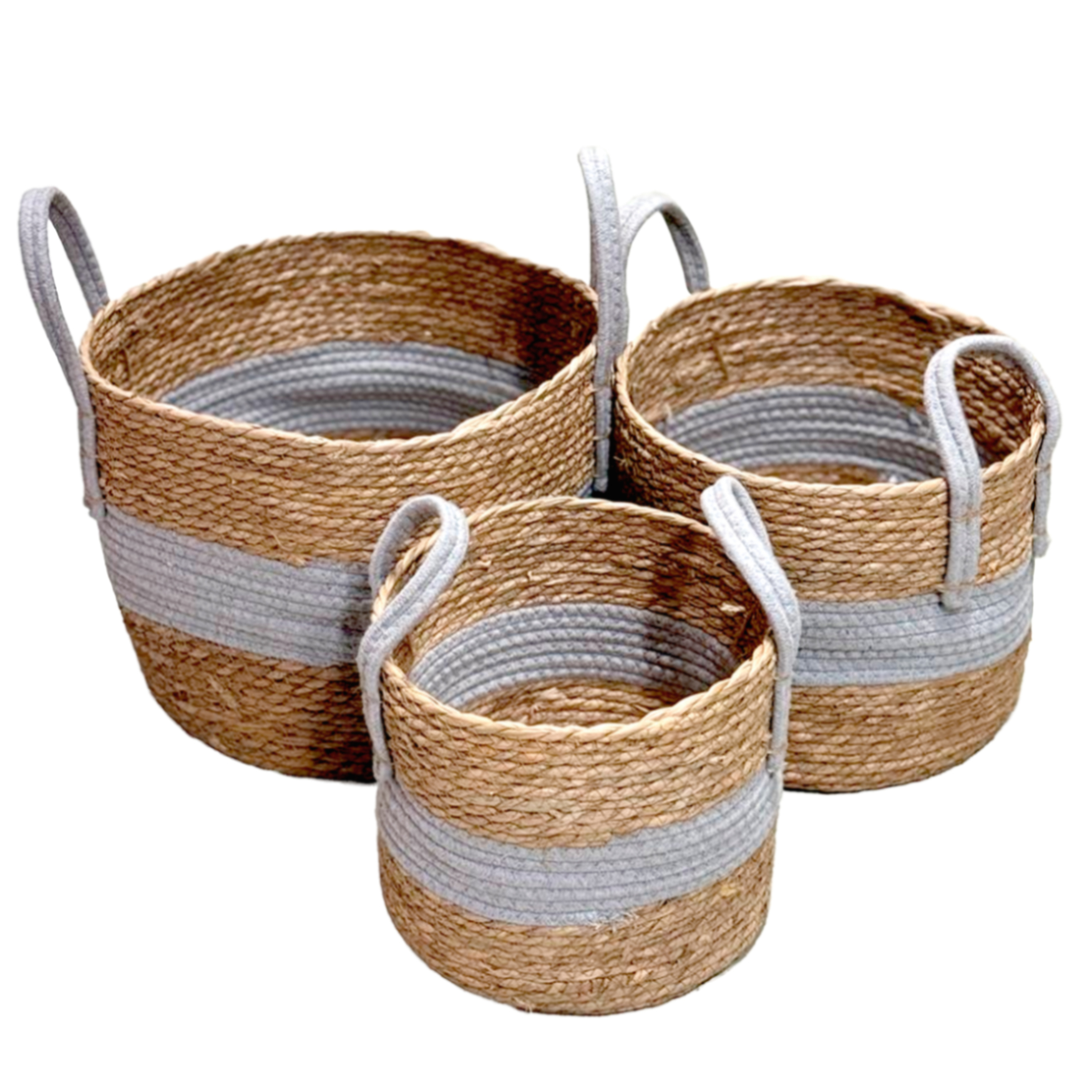 Корзина плетеная (трава), D33xH32 см Натуральный