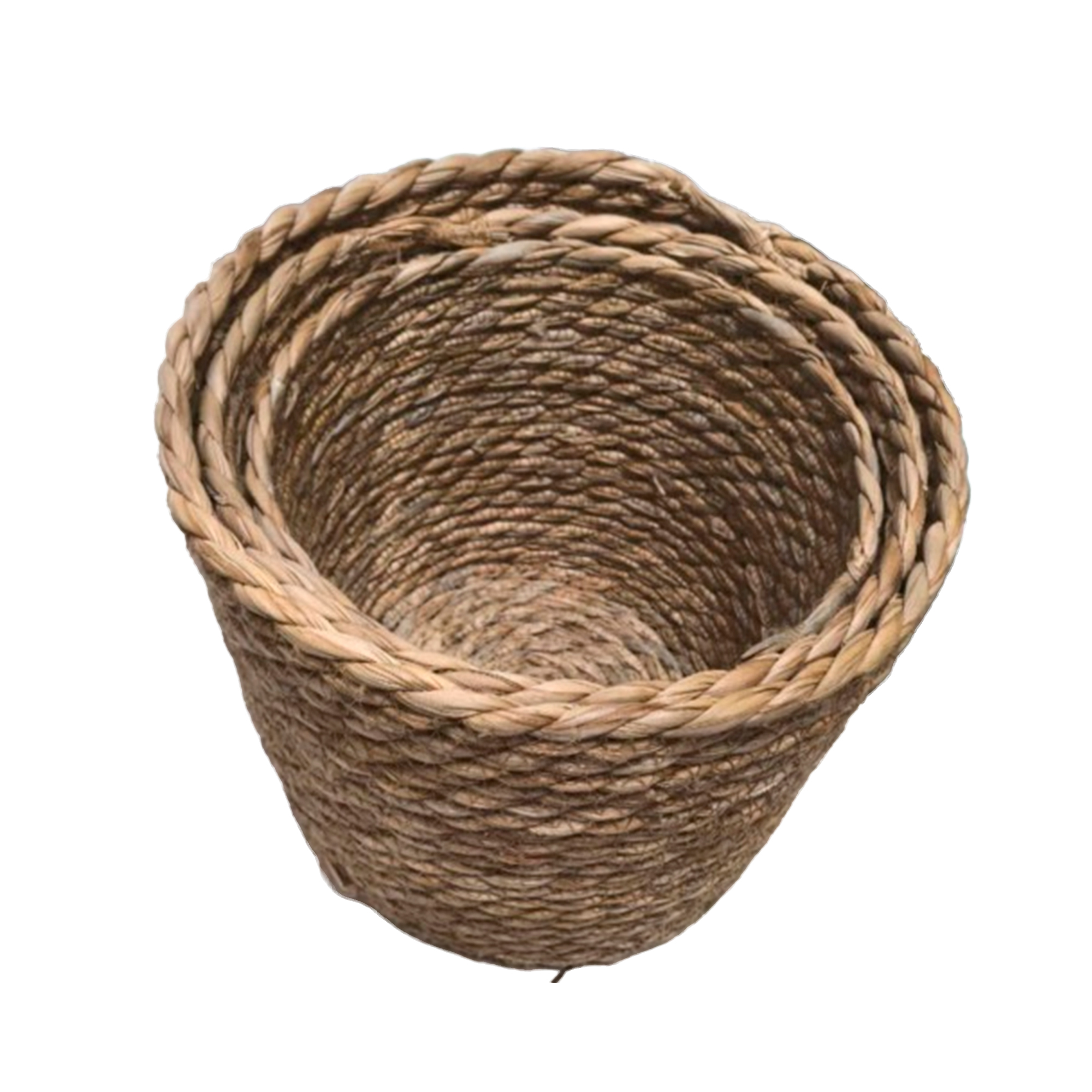Кашпо плетеное (водоросли), D23xH18 см - D19xH14 см, набор (3 шт) Натуральный