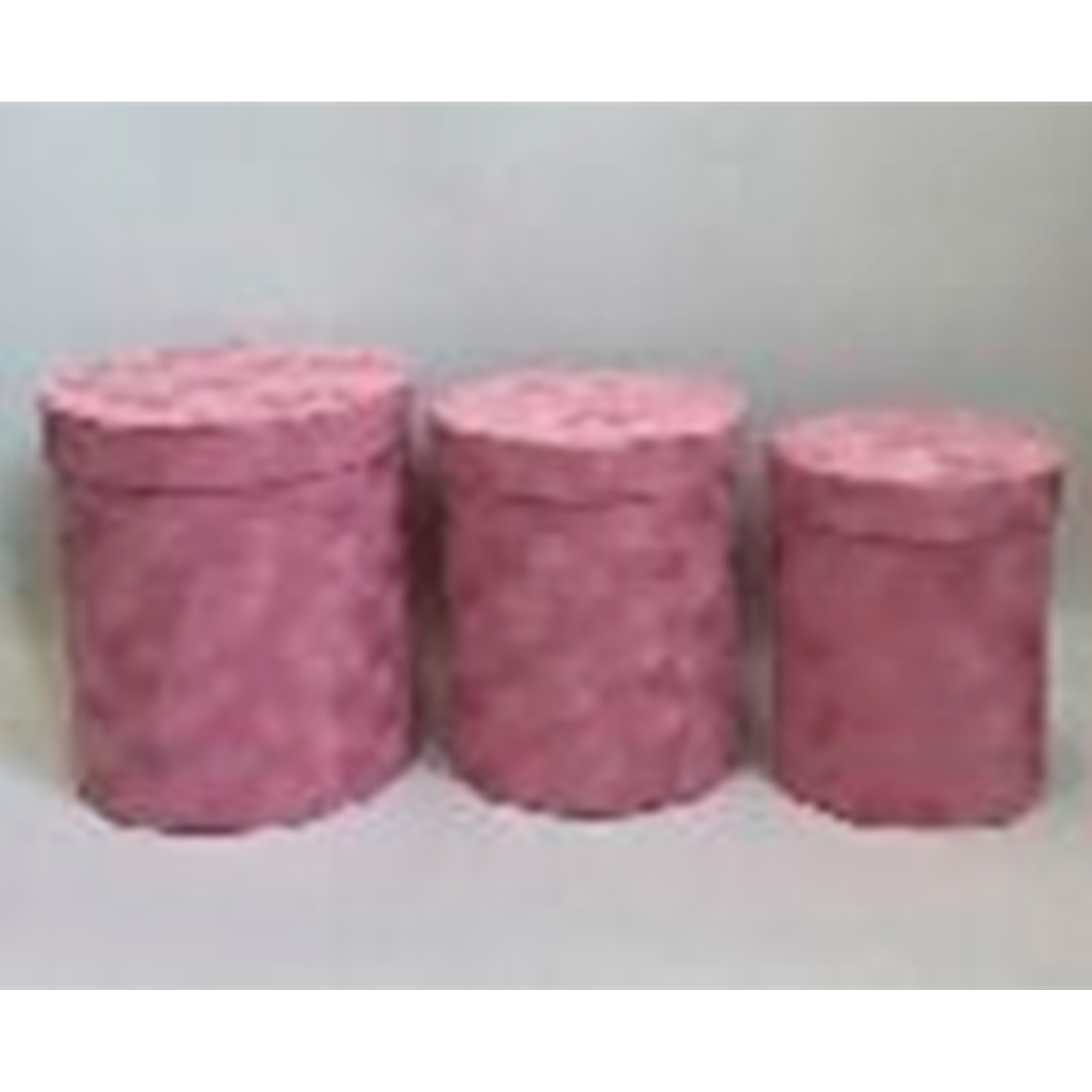 Коробка шляпная (бархат), D24xH24,5 см - D18xH20,5 см, набор (3 шт) Розовый