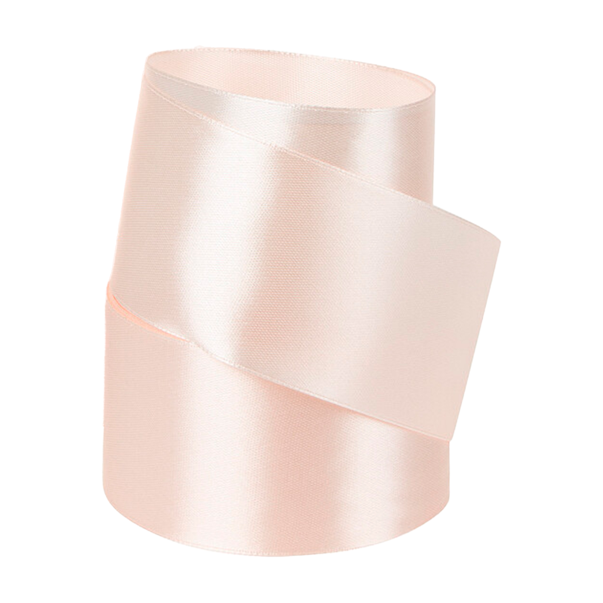 Лента атлас, 50 ммx25 ярд Кремовый-розовый