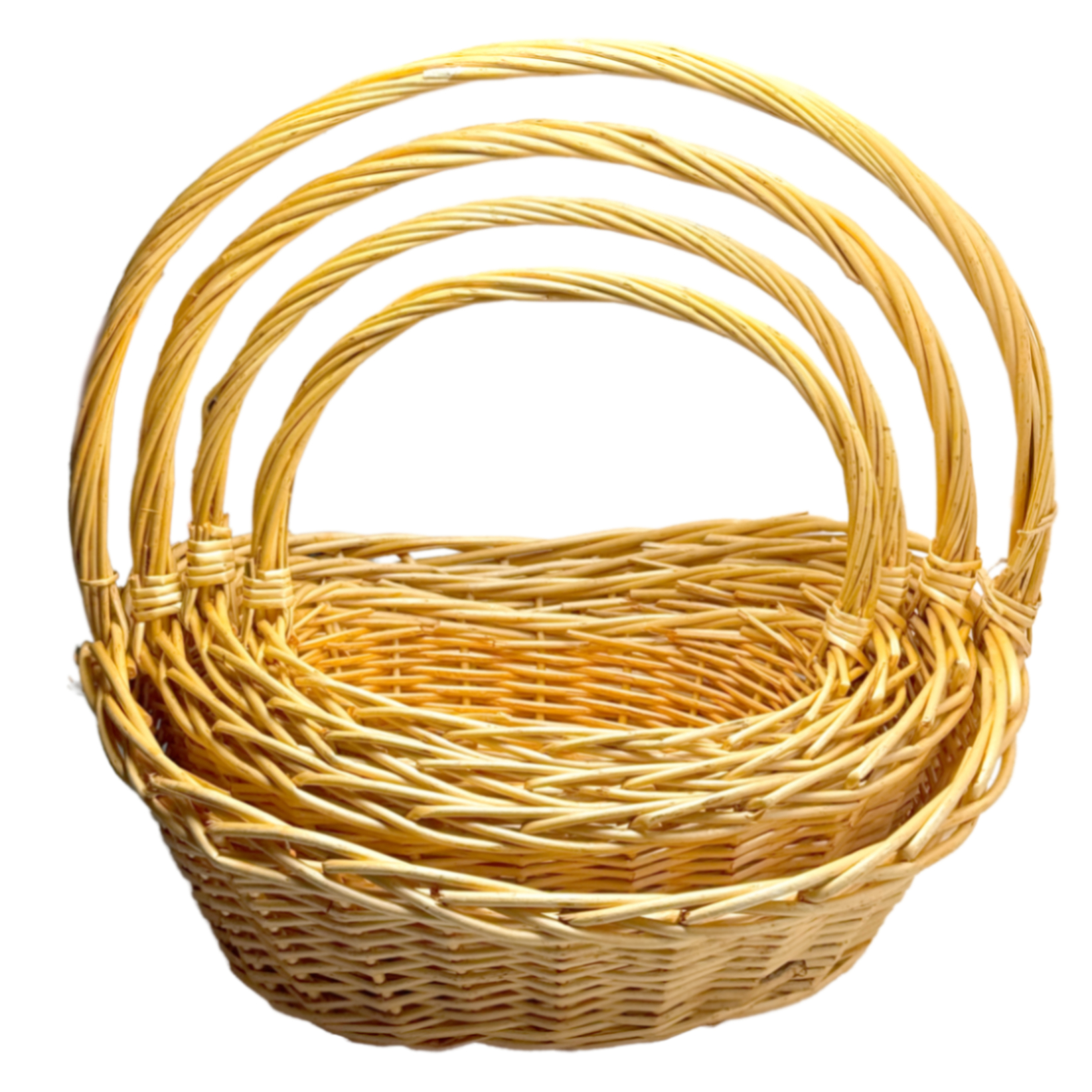 Корзина плетеная (ива), 52x39xH19/46 см - 32x21xH12/32 см, набор (4 шт) Натуральный