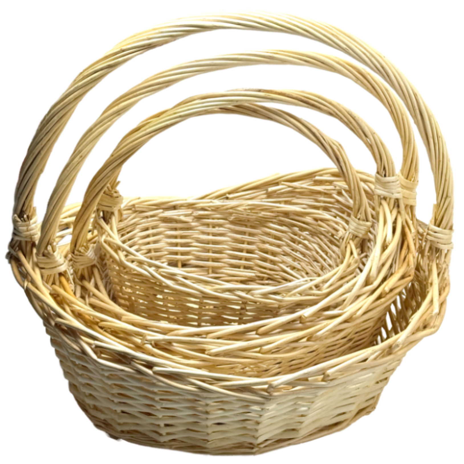 Корзина плетеная (ива), 48x37xH17/44 см - 30x20xH11/28 см, набор (4 шт) Натуральный