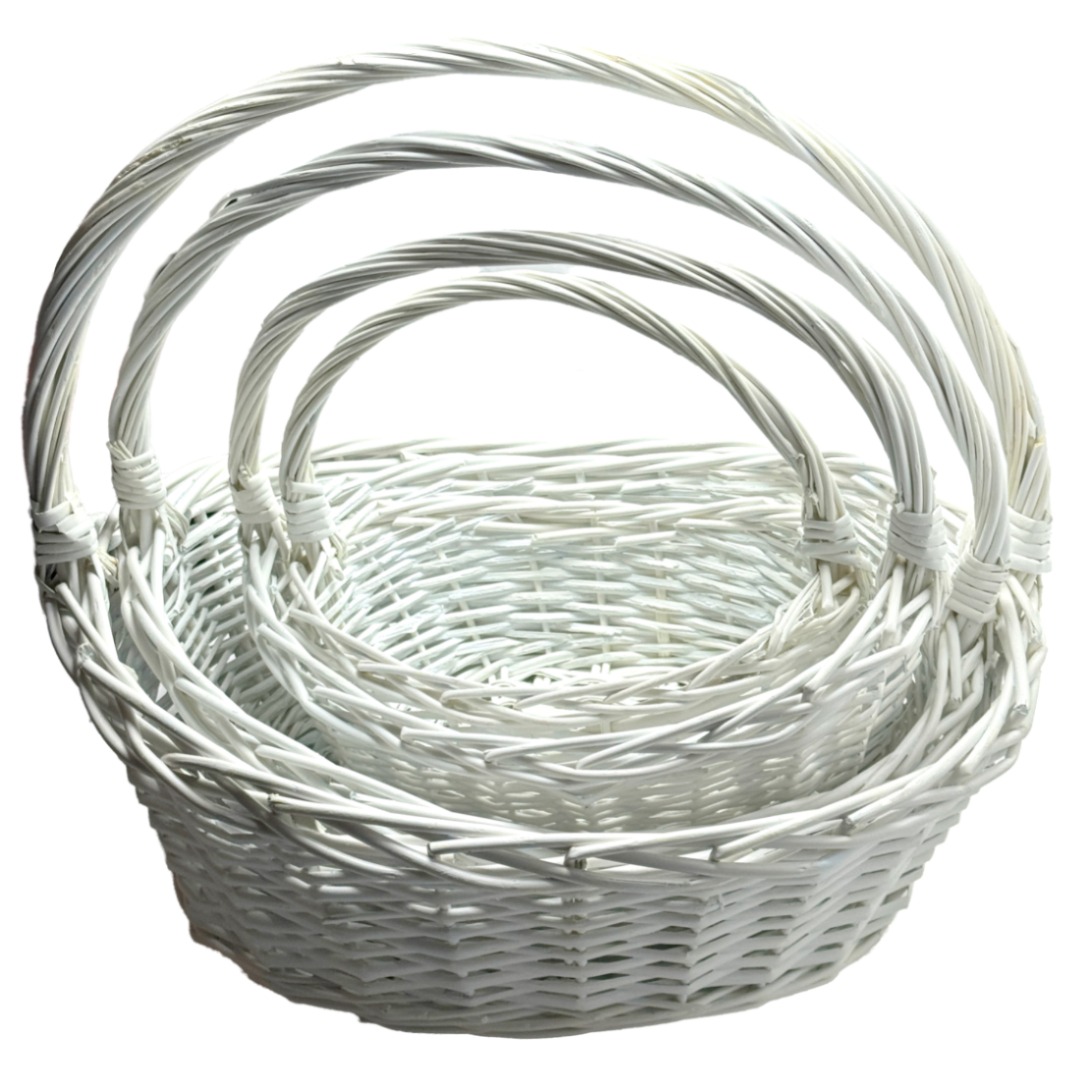 Корзина плетеная (ива), 48x37xH17/44 см - 30x20xH11/28 см, набор (4 шт) Белый