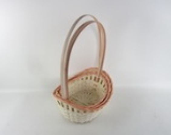 Корзина плетеная "Кант" (бамбук), 30x25xH9/42 см - 25x19xH7/38 см, набор (3 шт) Оранжевый